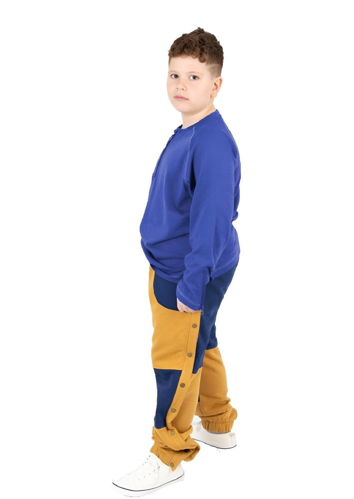 Adaptive Kids Soft Cotton Top, with Front Zipper & Easy-Undressing Sleeves