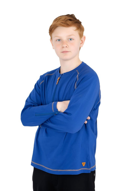 Adaptive Kids Soft Cotton Top, with Front Zipper & Easy-Undressing Sleeves