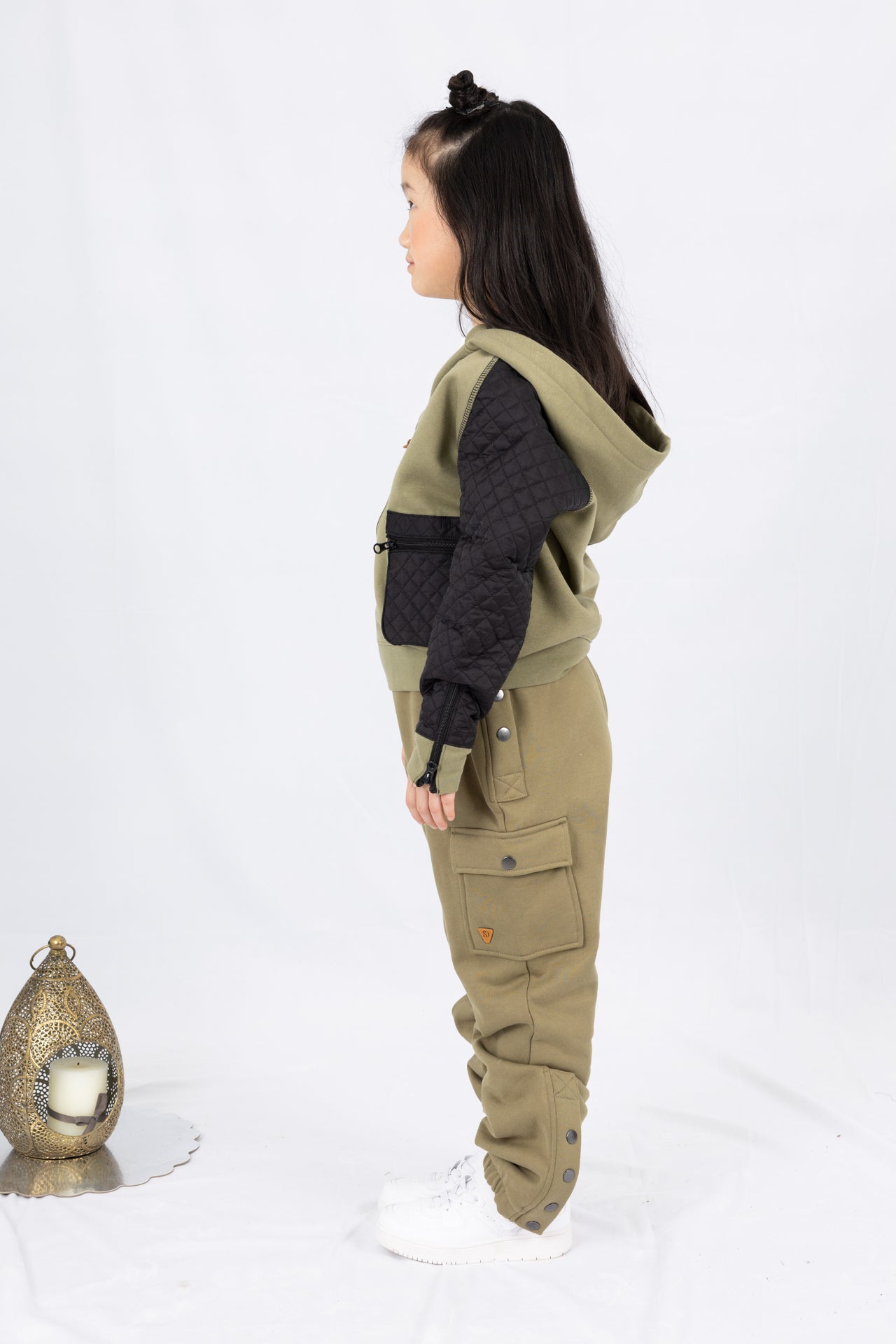 Adaptive Kids Cargo Joggers: Elastic Waist, And Easy-Undressing Side Zipper