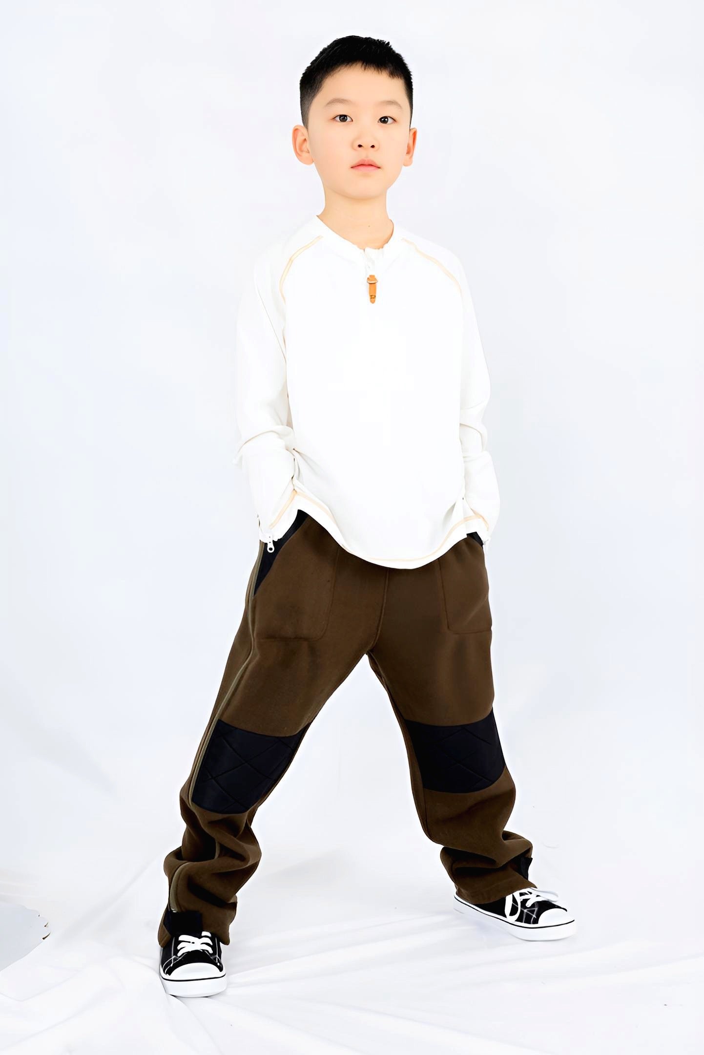 Adaptive Kids Soft Cotton Top, with Front Zipper & Easy-Undressing Sleeves