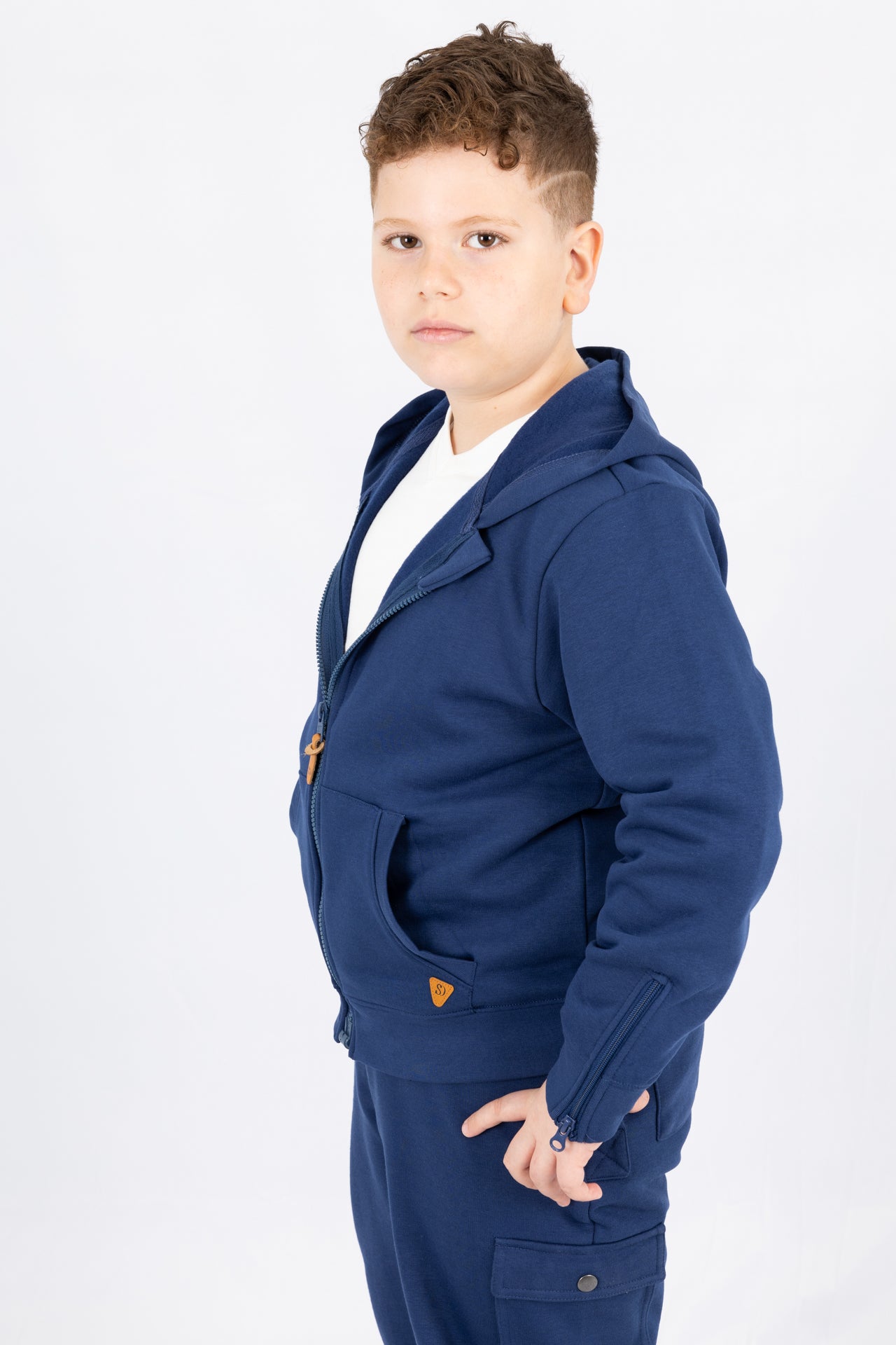 Adaptive Kids Hoodie: Front Magnetic Zipper and Easy-Undressing Sleeves