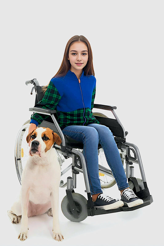 Adaptive Kids Sweatshirt: Magnetic Zipper, Easy-Undressing Sleeves