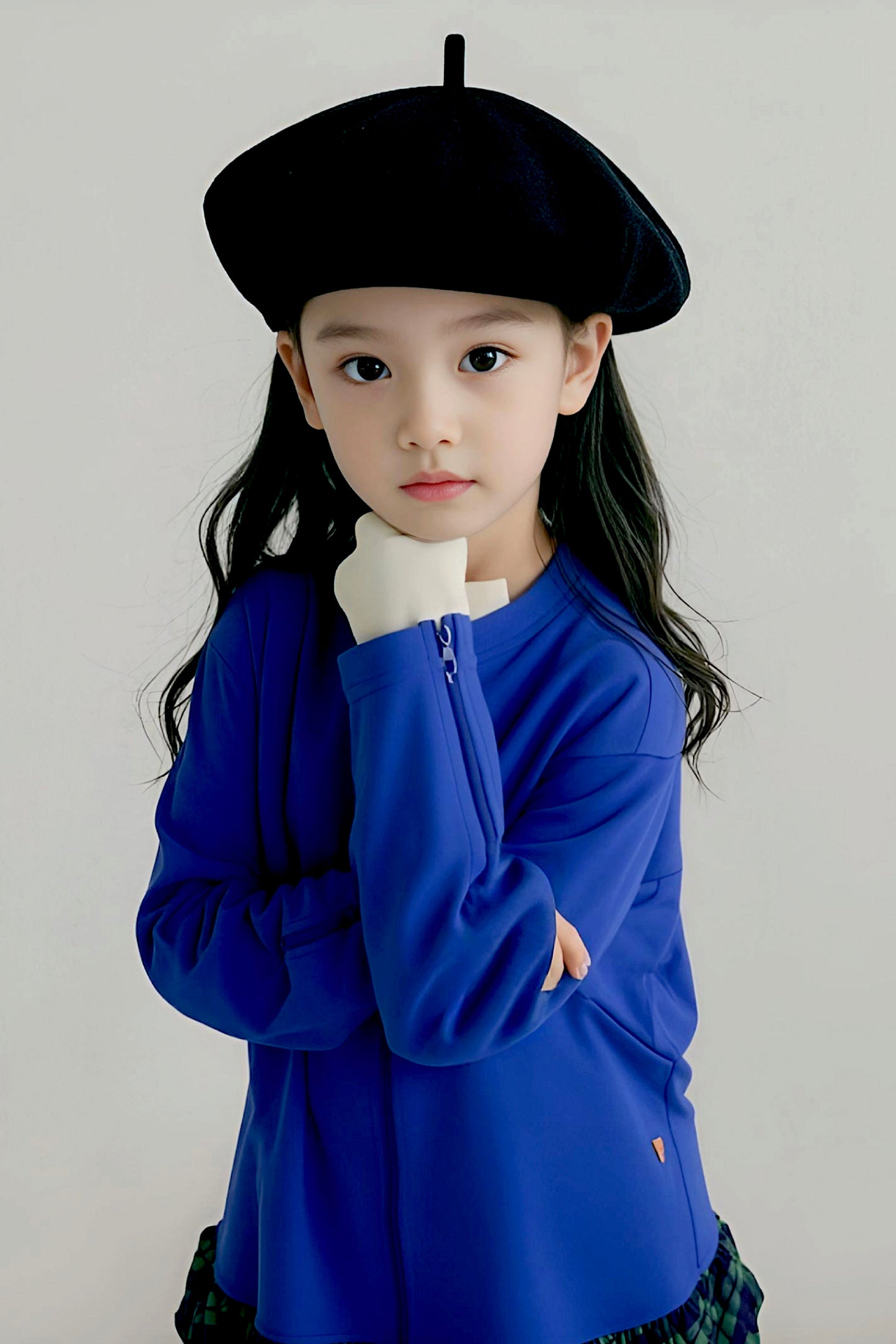 Adaptive Kids Dolman Sweatshirt Dress with full Zipper & Contrast Frills