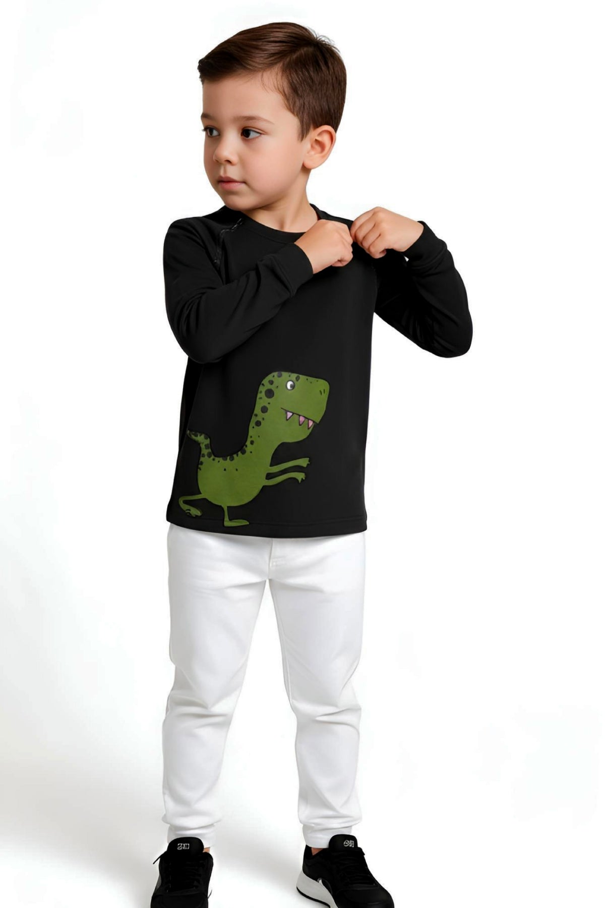 Adaptive Clothing: Dragon Print Kids’ Top with Two Front Neck Zippers