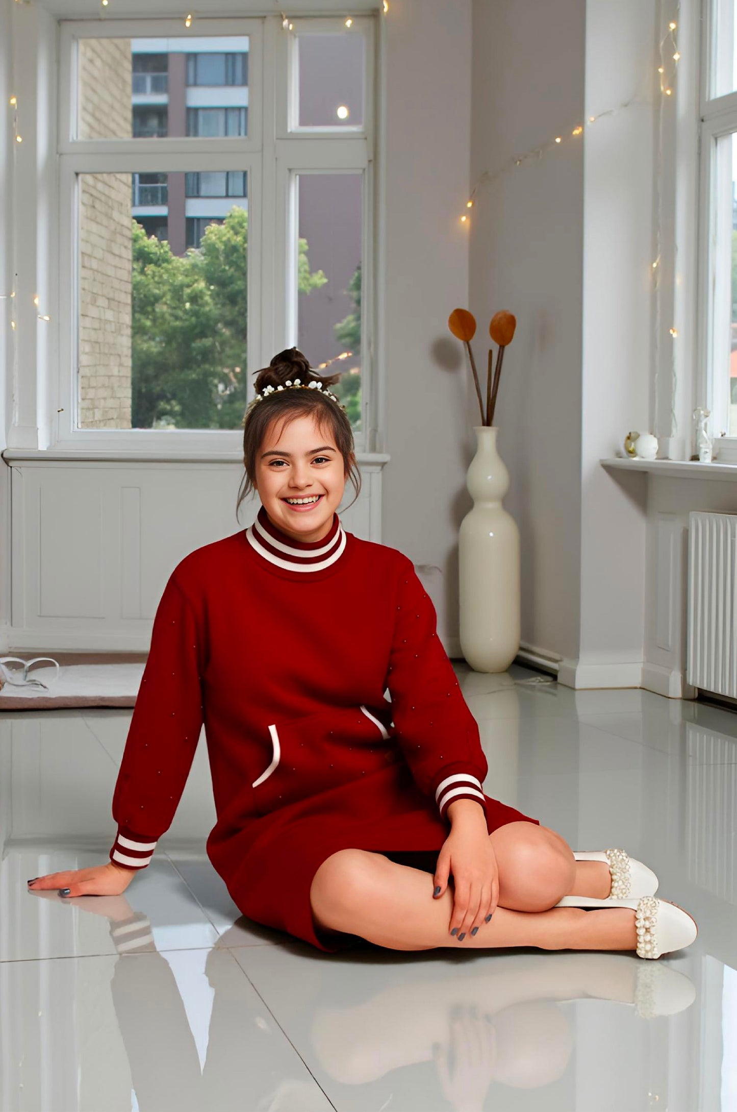 Adaptive Kids Classic Dress: Back Zipper, Front Cargo Pocket, Easy-Undressing Sleeves