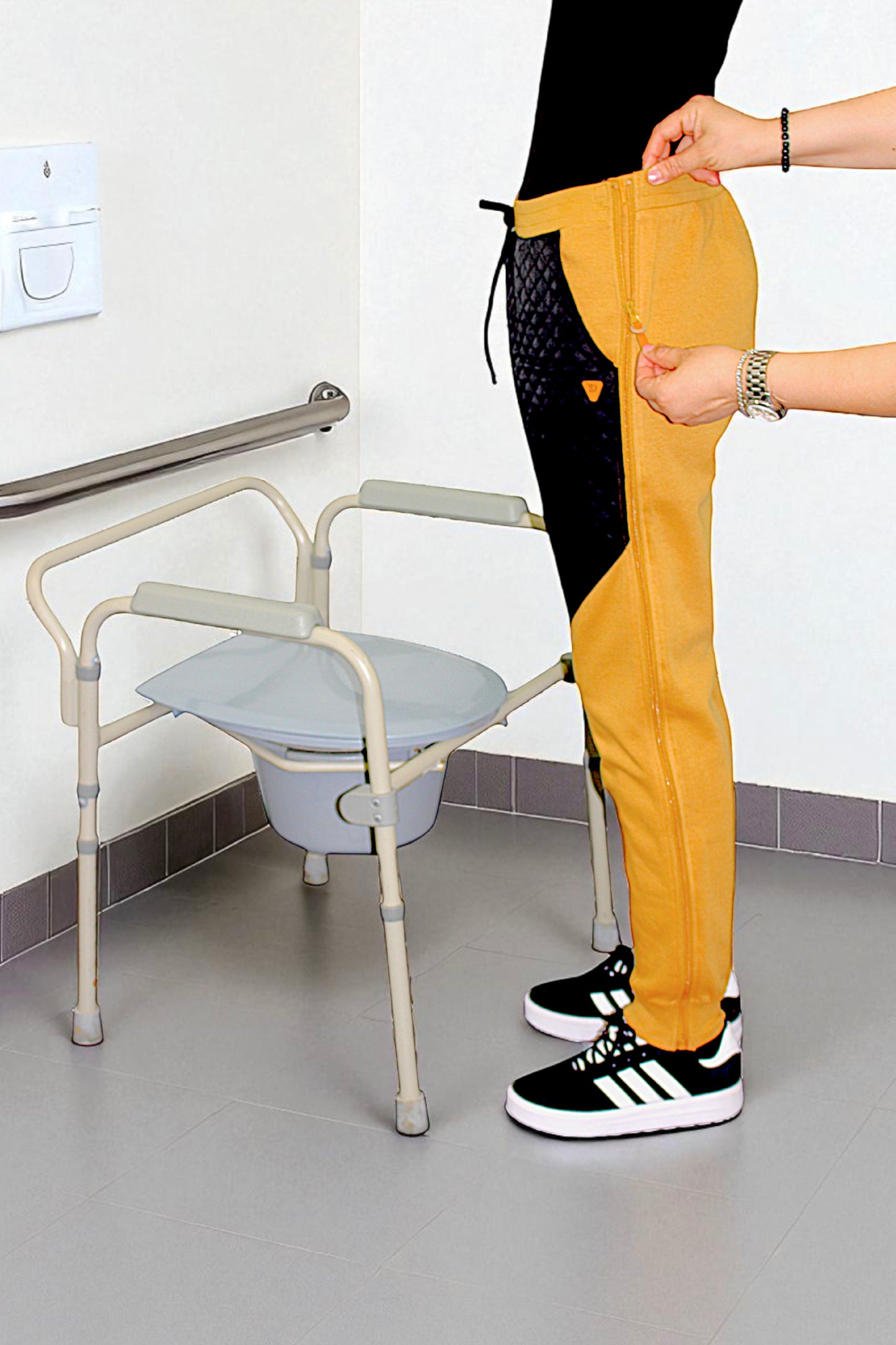 Adaptive Kids Pants with Elastic Waist & Full Side Zipper for Easy Undressing