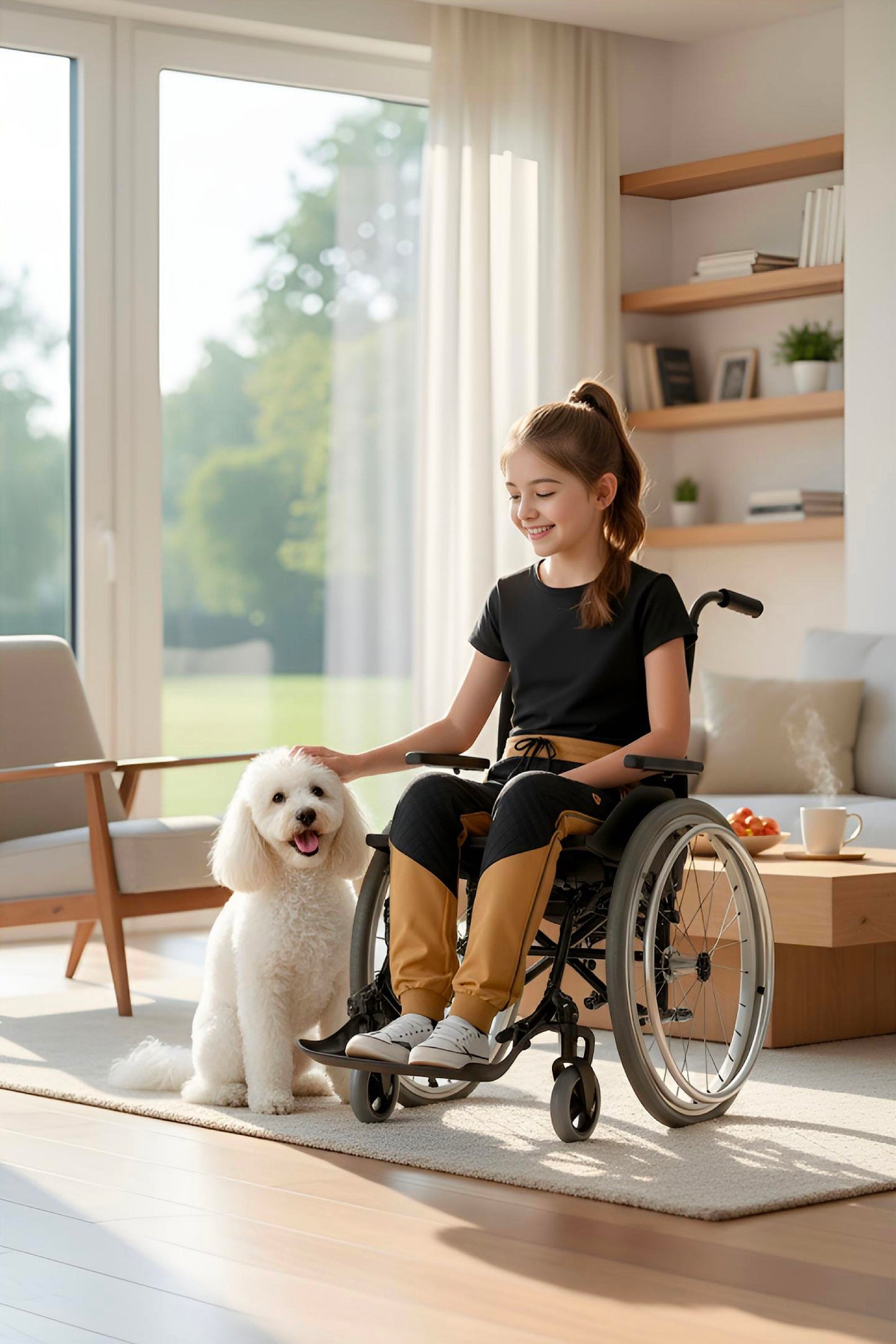 Adaptive Kids Pants with Elastic Waist & Full Side Zipper for Easy Undressing