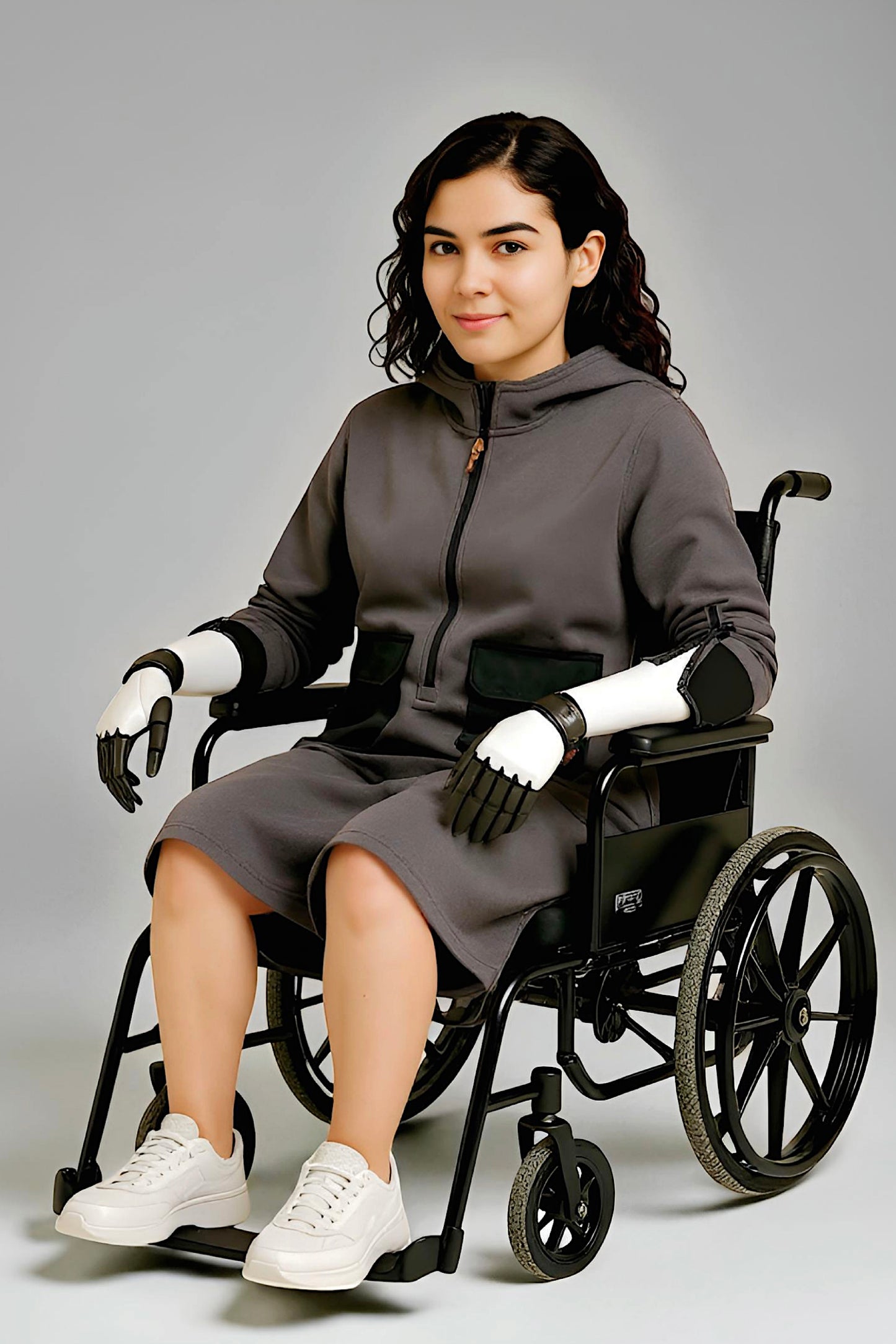 Adaptive Kids Hoodie Dress with Front Zipper & Easy-Undressing Sleeves