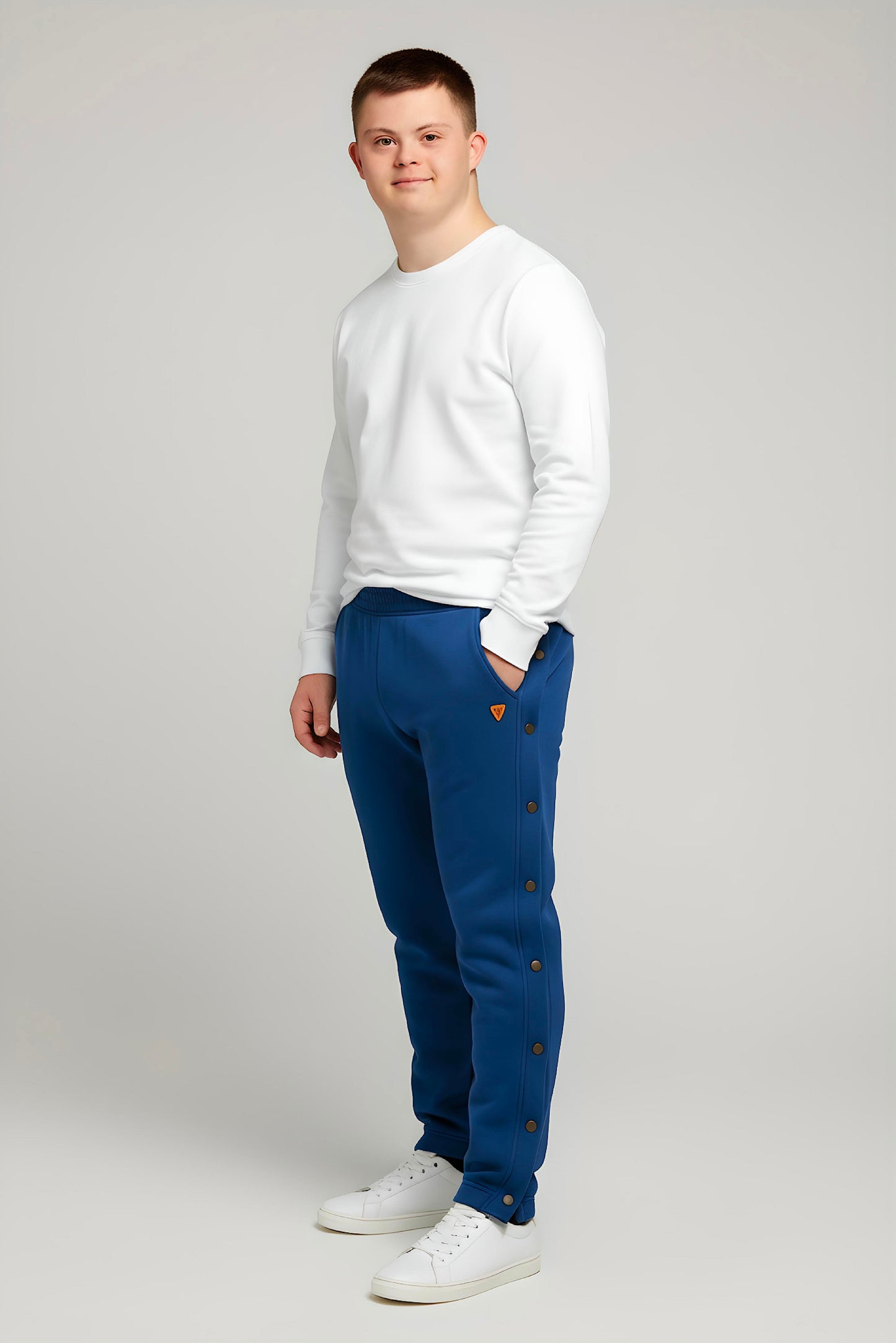 Adaptive Kids Jogger Sweatpants, Adjustable Elastic waist, Full Side Zipper for Easy Undressing