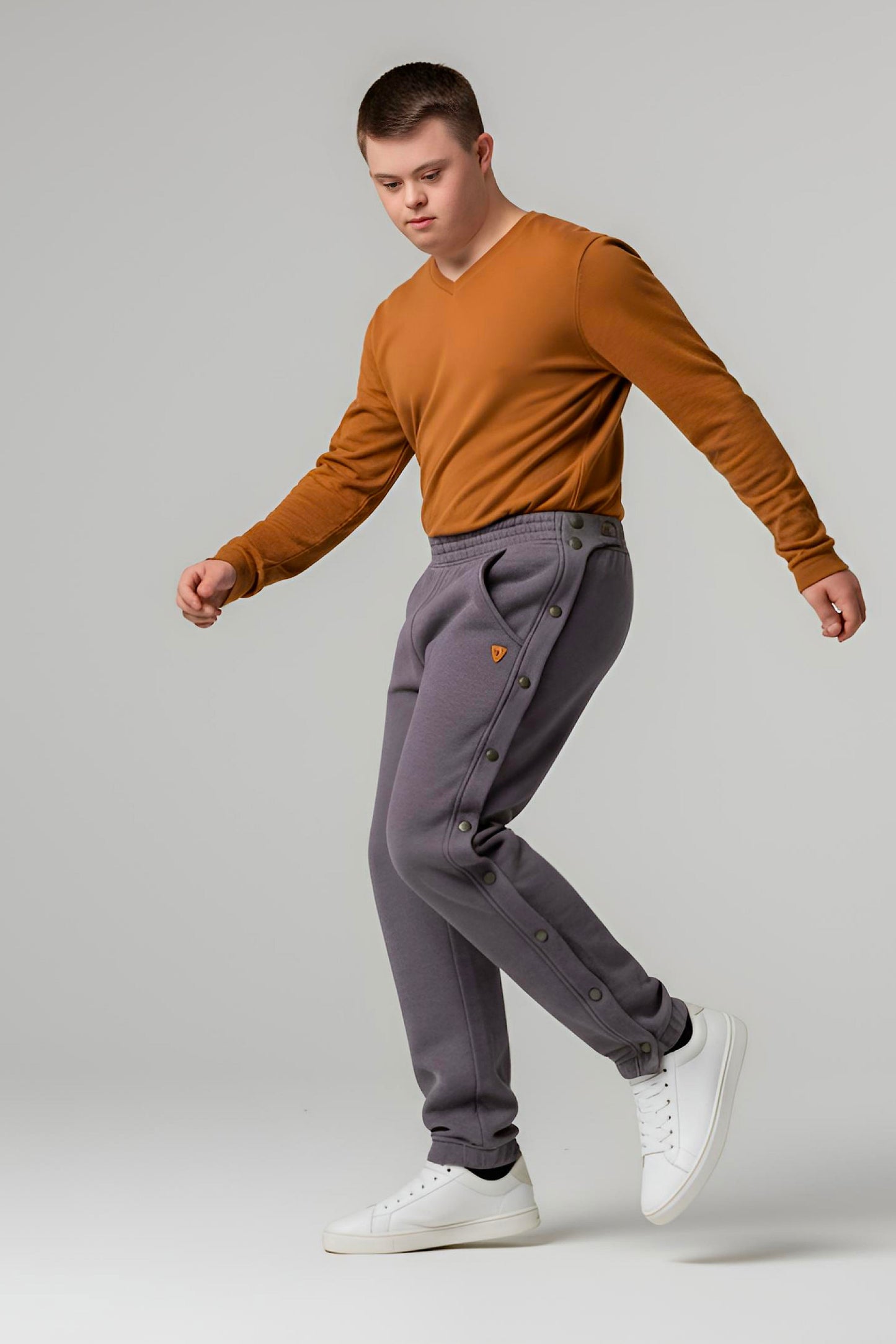 Adaptive Kids Jogger Sweatpants, Adjustable Elastic waist, Full Side Zipper for Easy Undressing