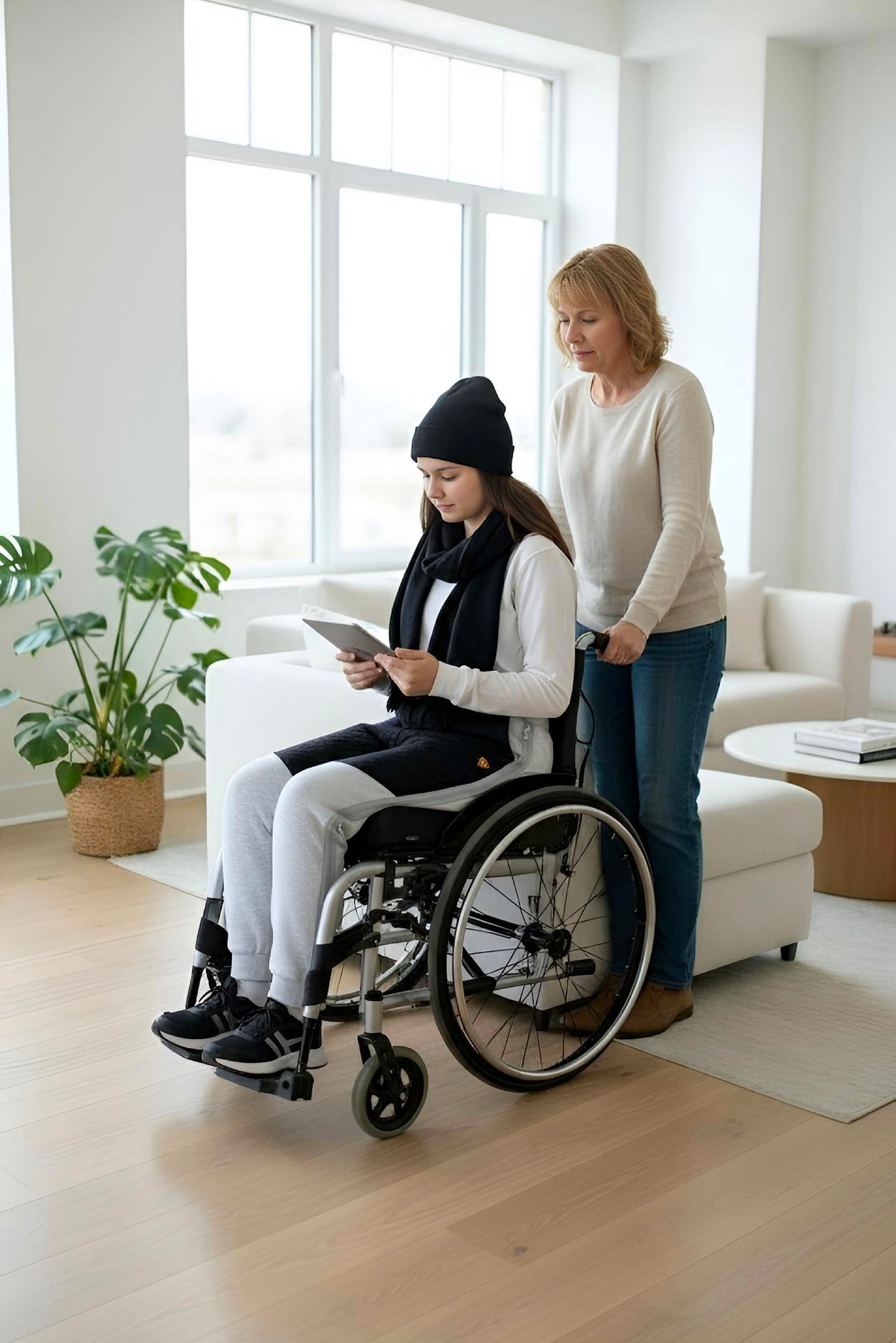 Adaptive Kids Pants with Elastic Waist & Full Side Zipper for Easy Undressing