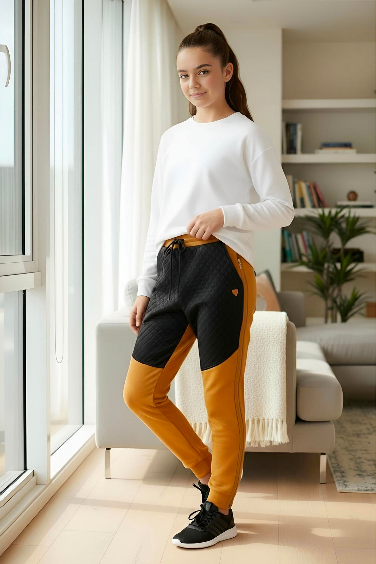 Adaptive Kids Pants with Elastic Waist & Full Side Zipper for Easy Undressing