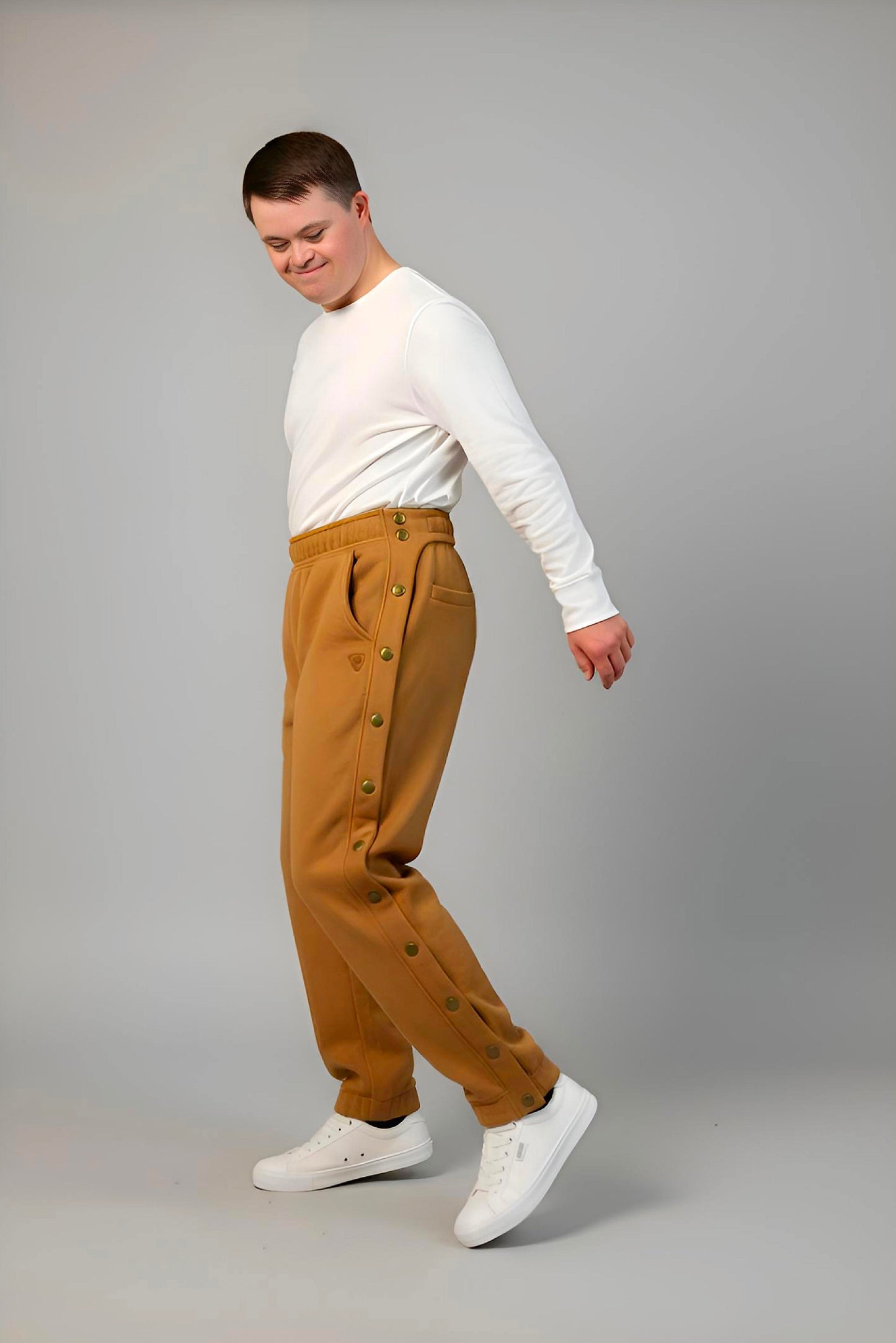 Adaptive Kids Jogger Sweatpants, Adjustable Elastic waist, Full Side Zipper for Easy Undressing