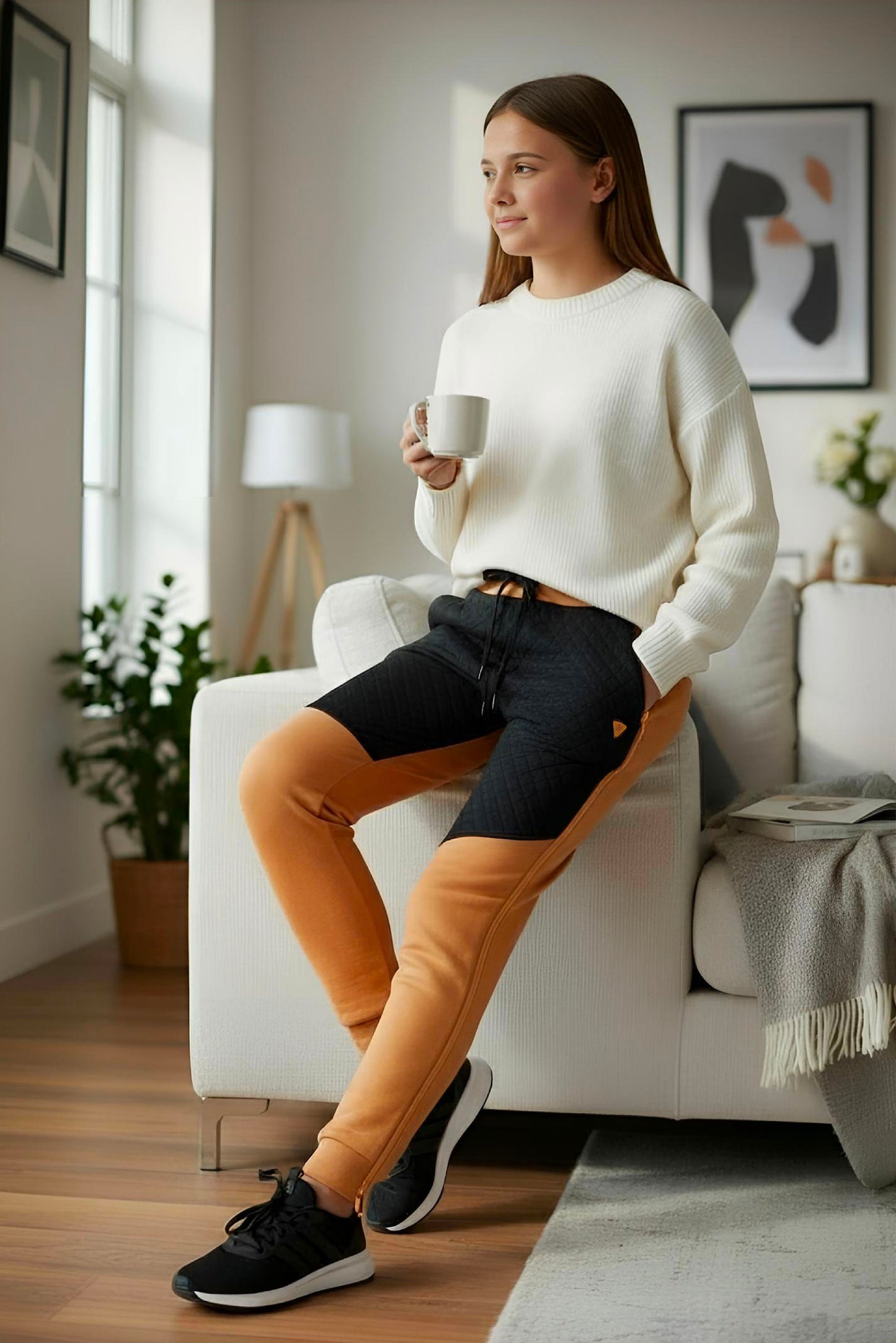 Adaptive Kids Pants with Elastic Waist & Full Side Zipper for Easy Undressing