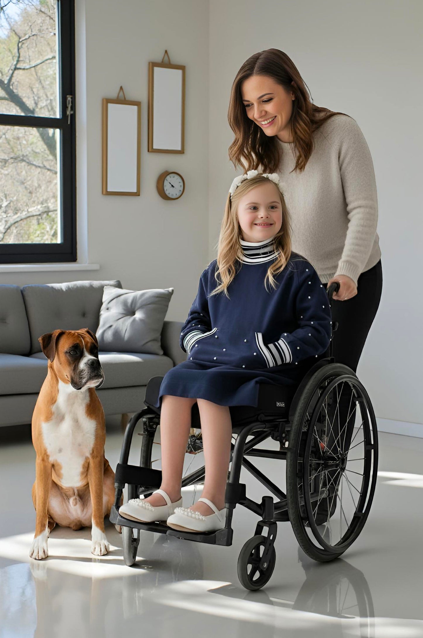 Adaptive Kids Classic Dress: Back Zipper, Front Cargo Pocket, Easy-Undressing Sleeves