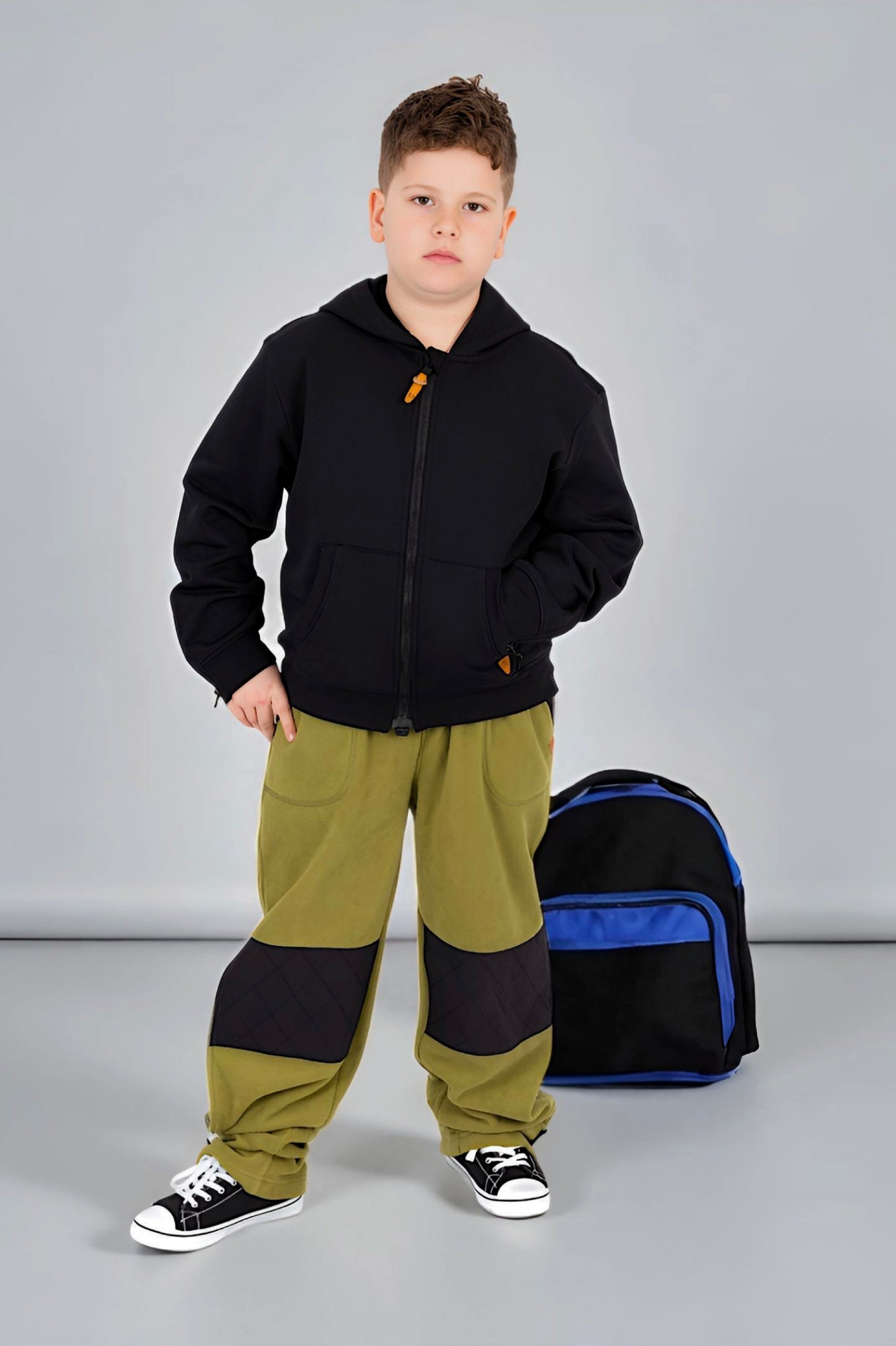 Adaptive Kids Polar Pants, Adjustable Waist, Knee Insert & Full Zipper for Easy Undressing