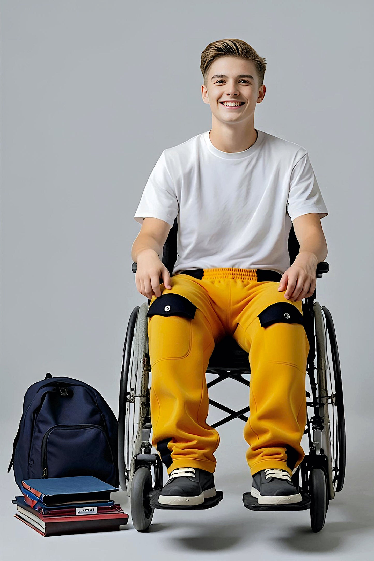 Adaptive Kids Polar Pants: Adjustable Waist, Full Side Zipper for Easy Undressing