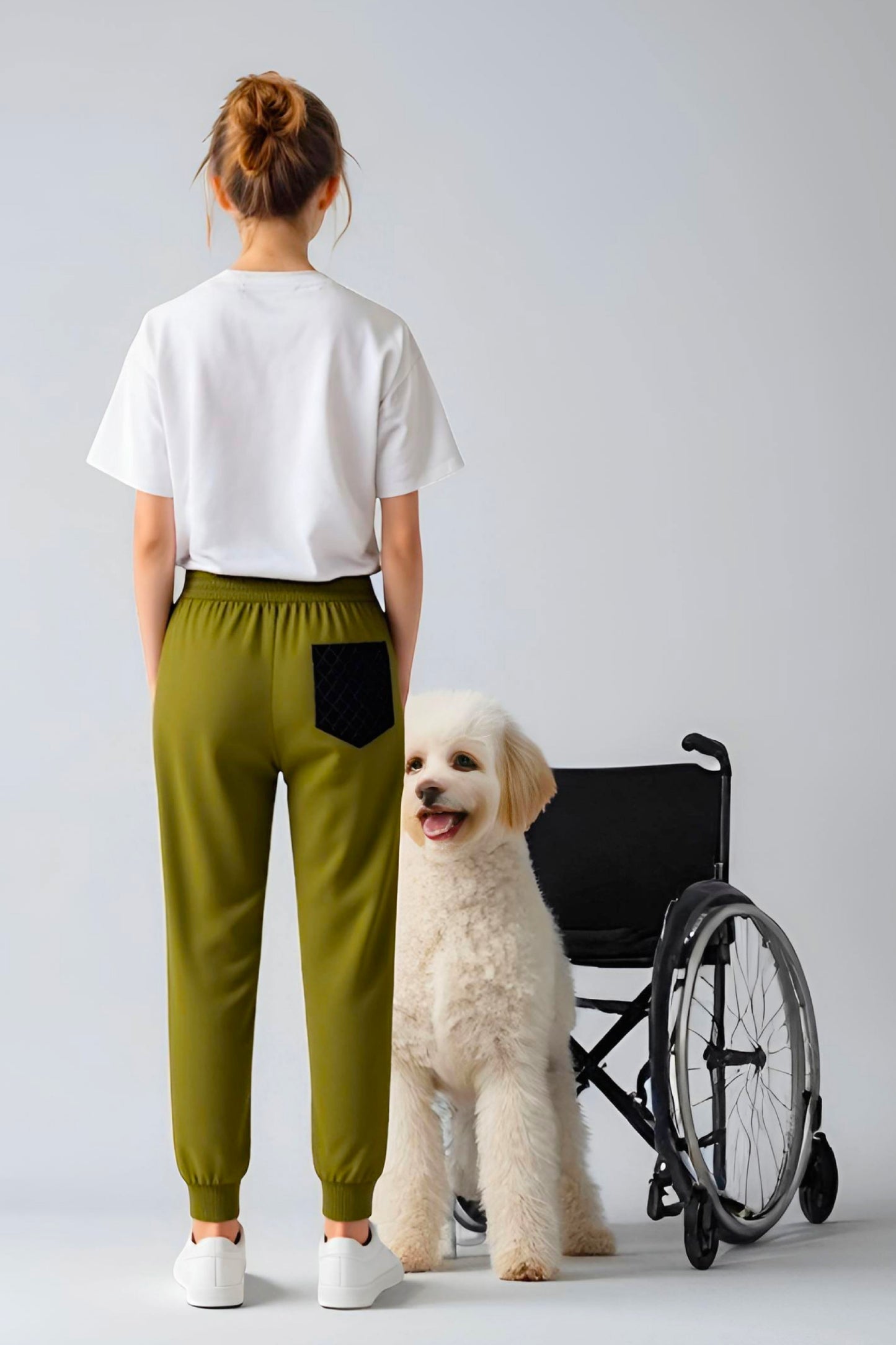 Adaptive Kids Pants with Elastic Waist & Full Side Zipper for Easy Undressing
