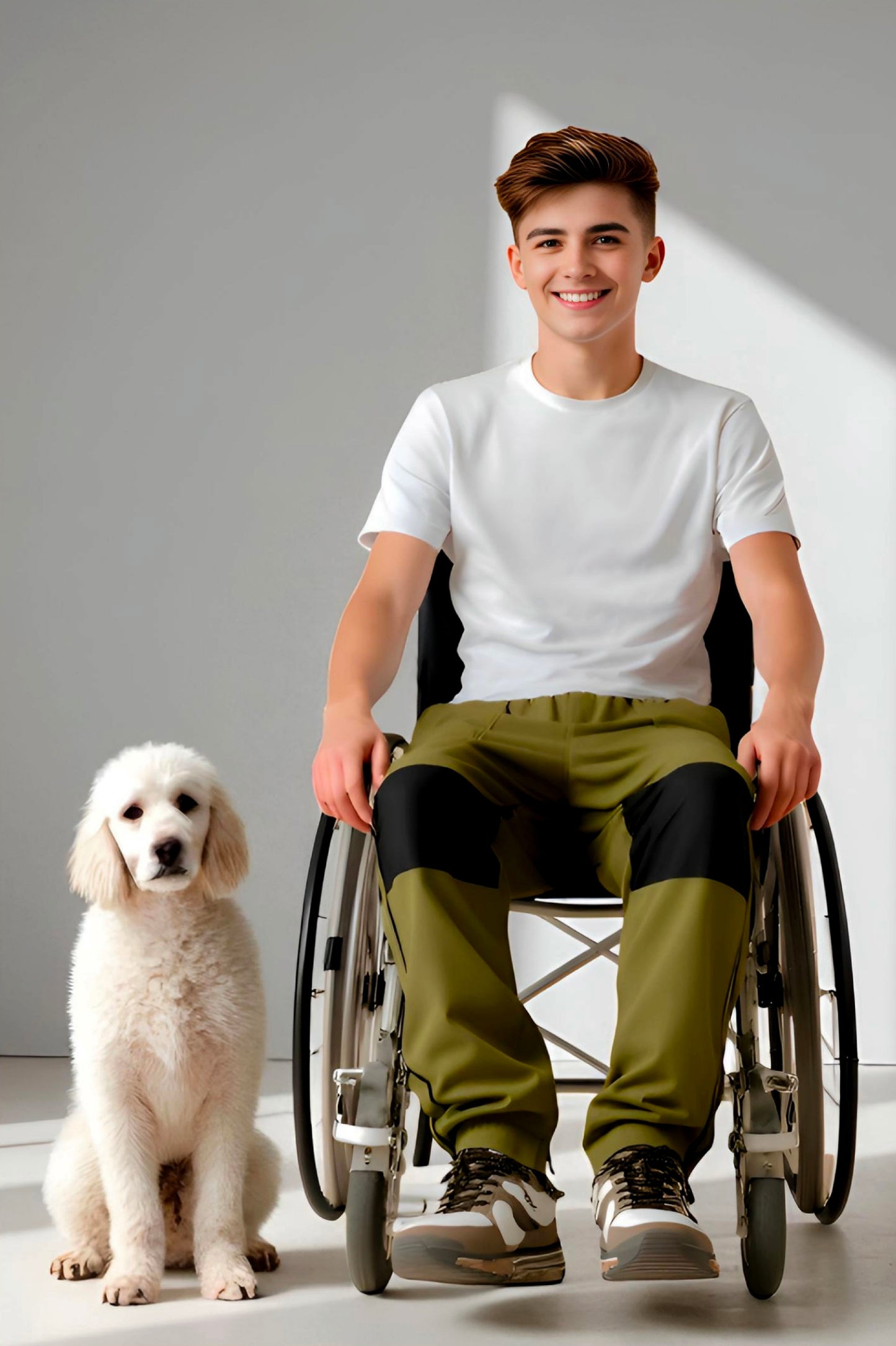 Adaptive Kids Polar Pants, Adjustable Waist, Knee Insert & Full Zipper for Easy Undressing