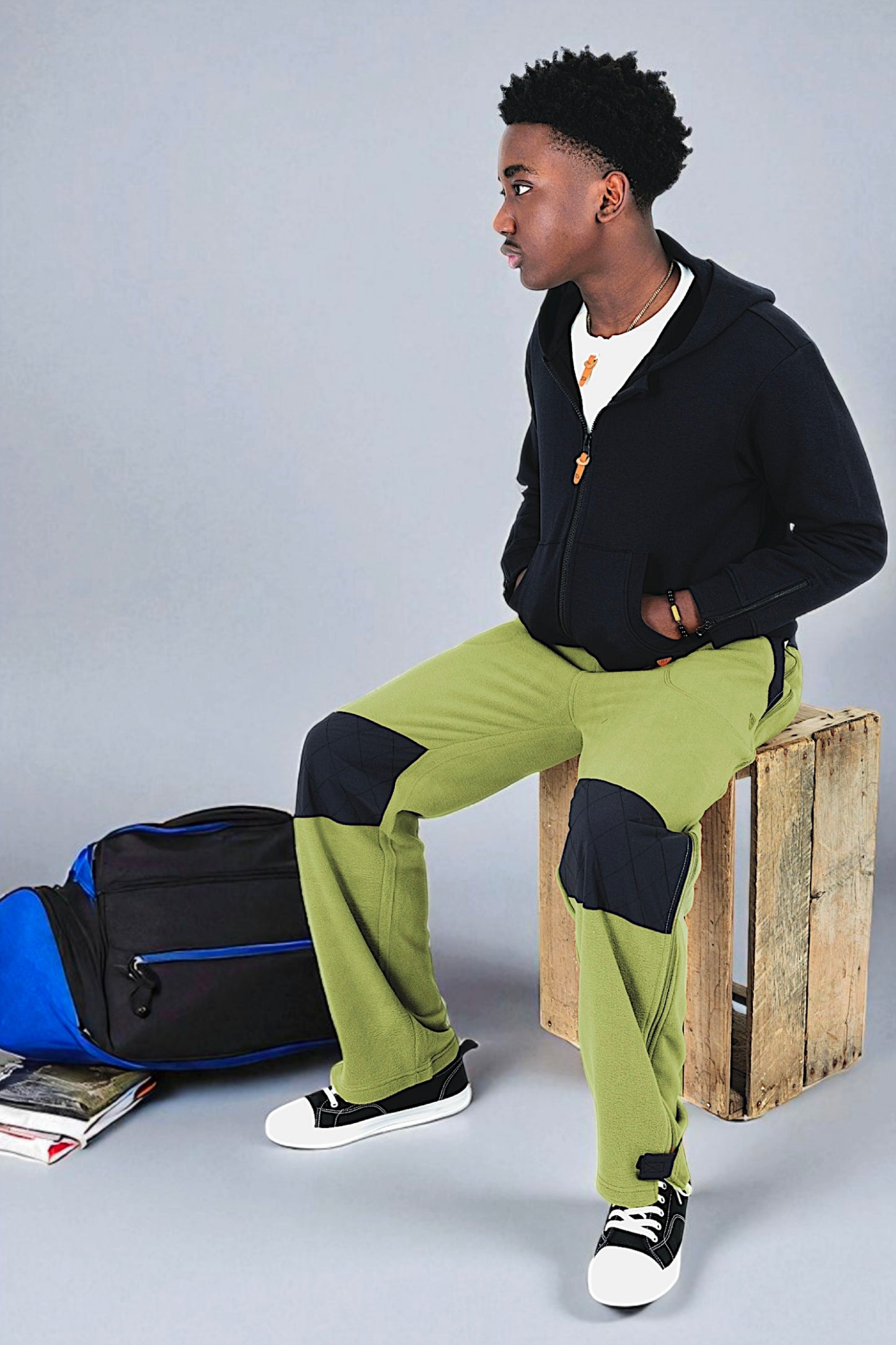Adaptive Kids Polar Pants, Adjustable Waist, Knee Insert & Full Zipper for Easy Undressing