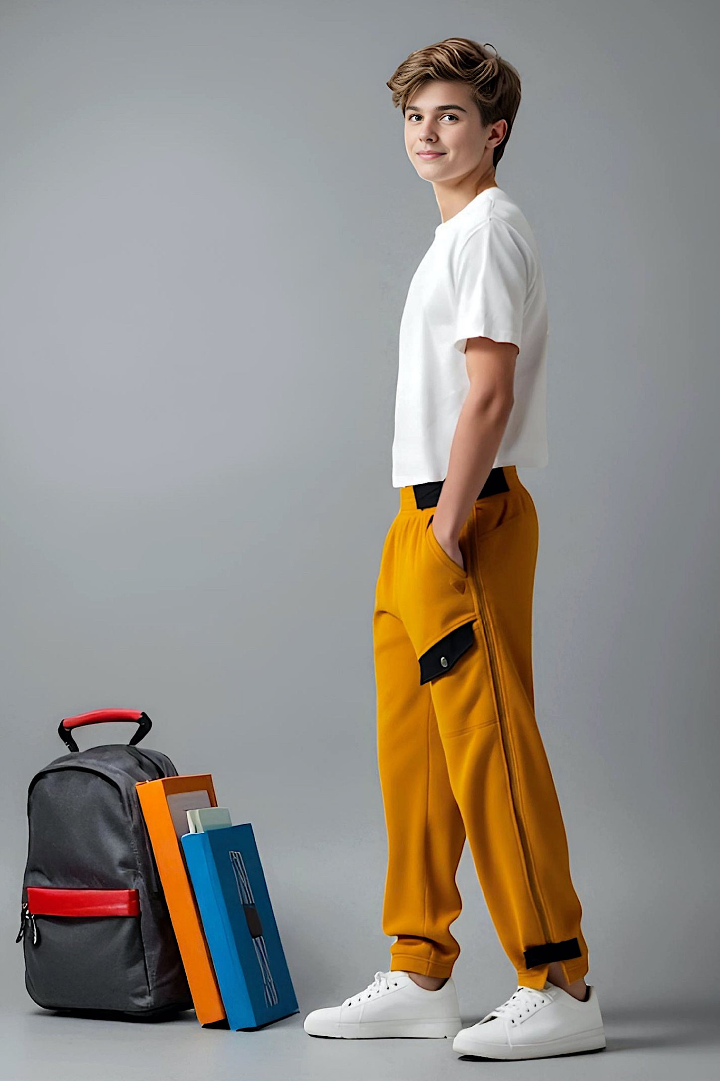 Adaptive Kids Polar Pants: Adjustable Waist, Full Side Zipper for Easy Undressing