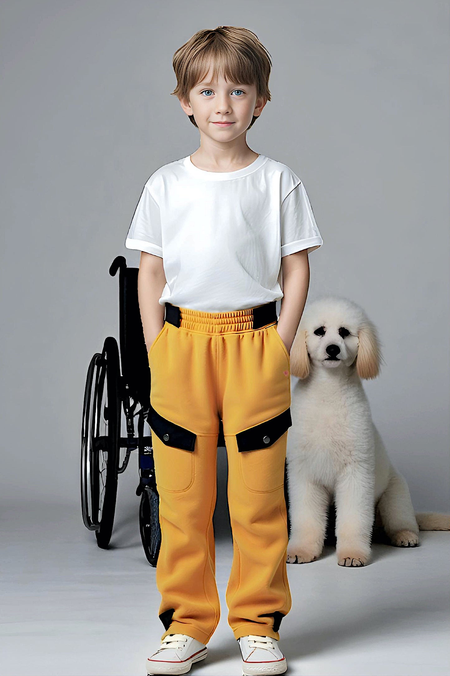 Adaptive Kids Polar Pants: Adjustable Waist, Full Side Zipper for Easy Undressing