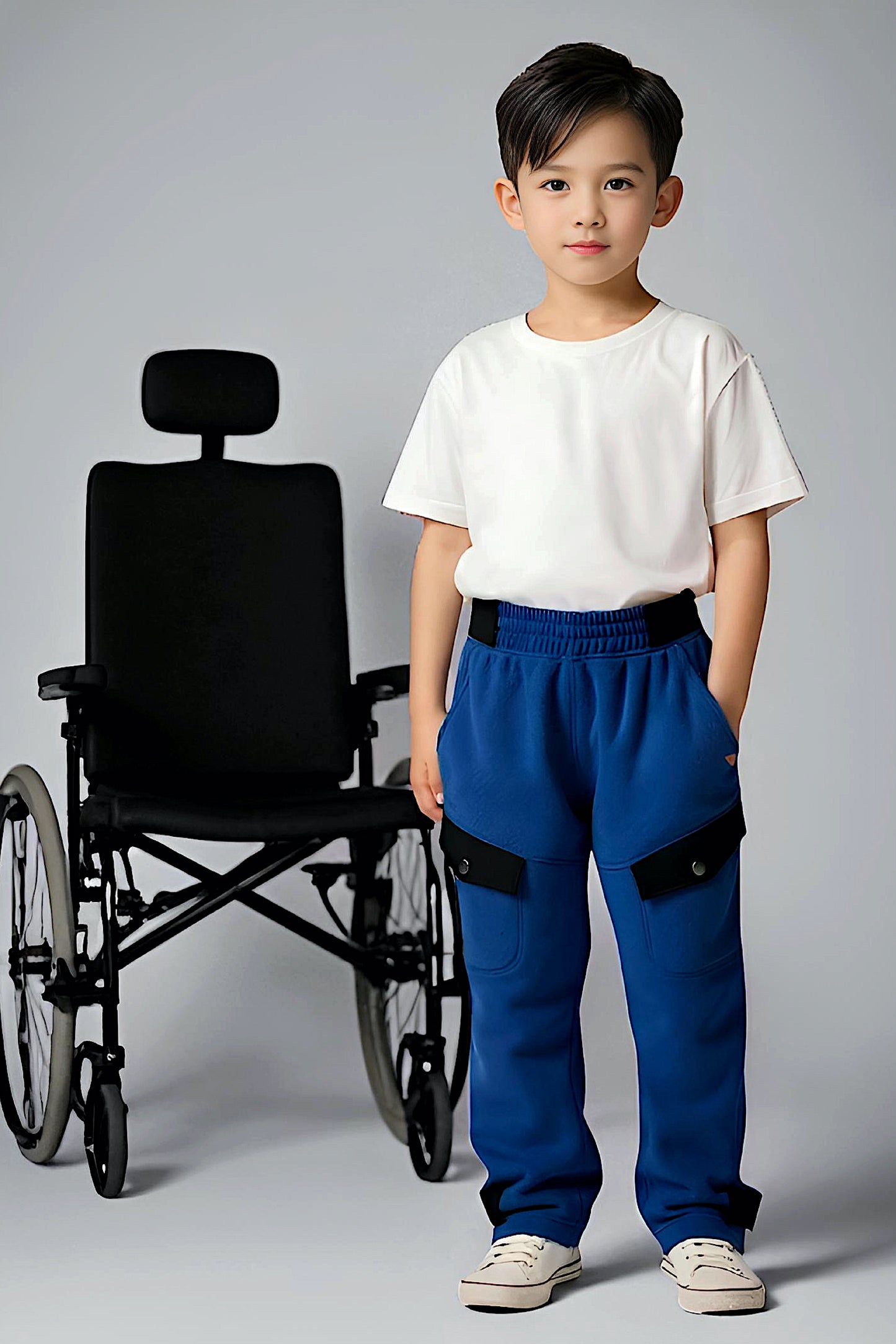 Adaptive Kids Polar Pants: Adjustable Waist, Full Side Zipper for Easy Undressing