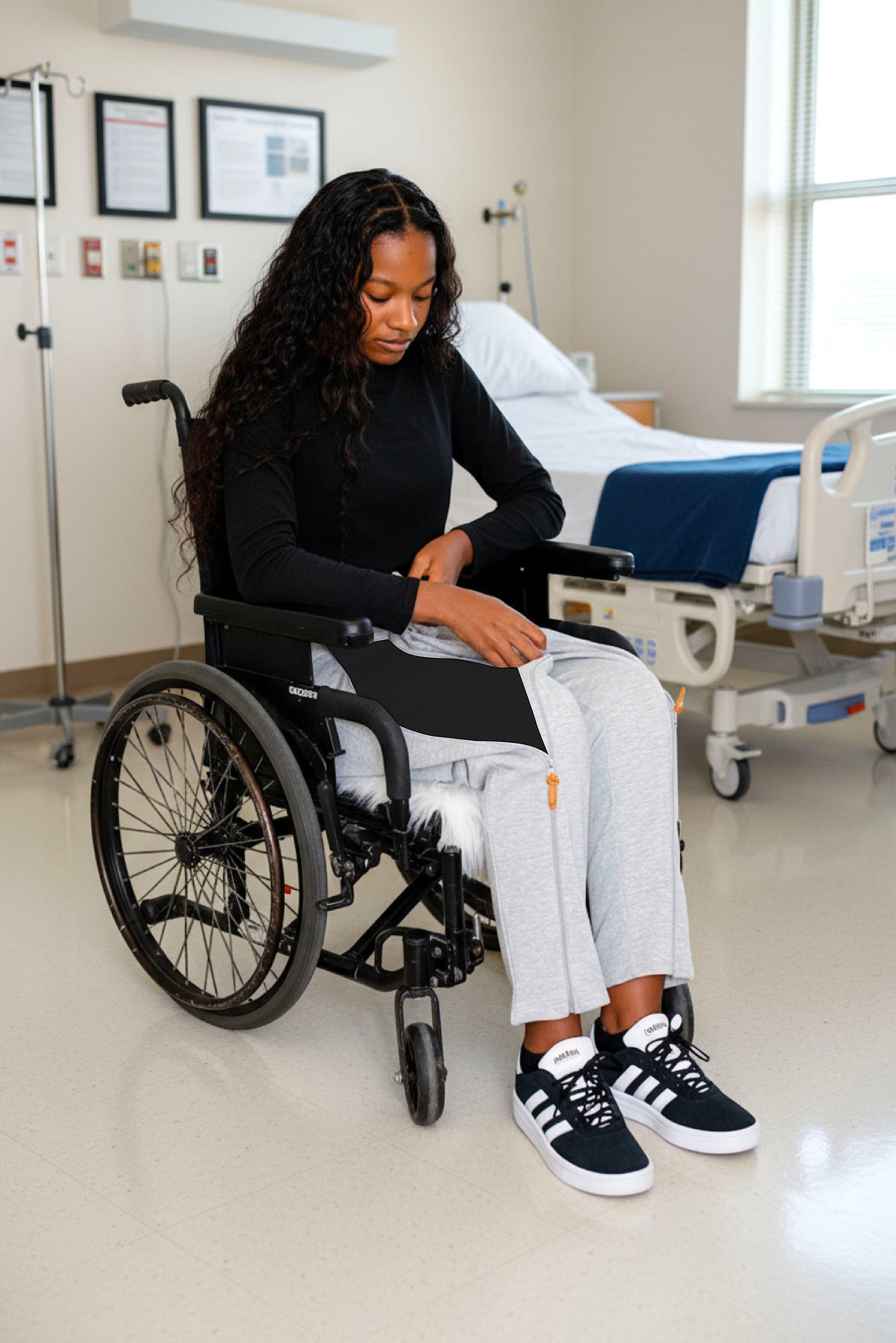 Adaptive Kids Sweatpants with Full-Leg Zippers for Easy Undressing
