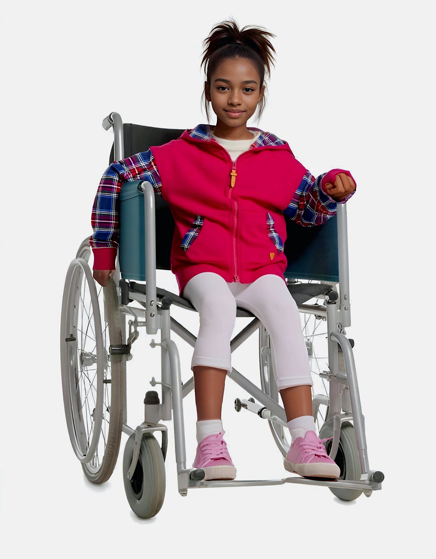 Adaptive Kids Hoodie with Cargo Pocket & Magnetic Zipper for Easy Undressing