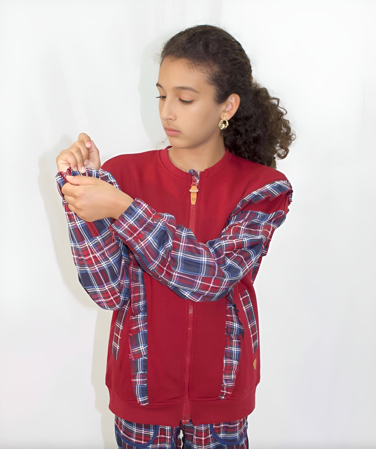 Adaptive Kids Sweatshirt, with Pockets, Magnetic Zipper & Easy-Undressing Sleeves