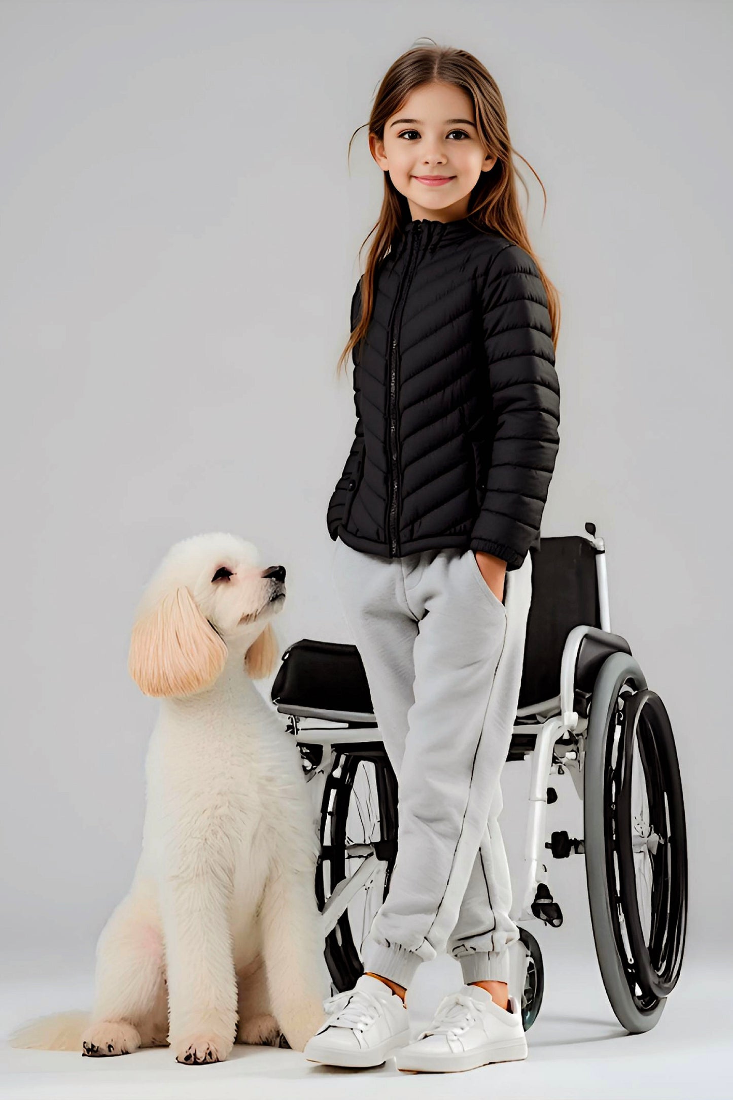 Kids Girls Jacket Detachable Hood