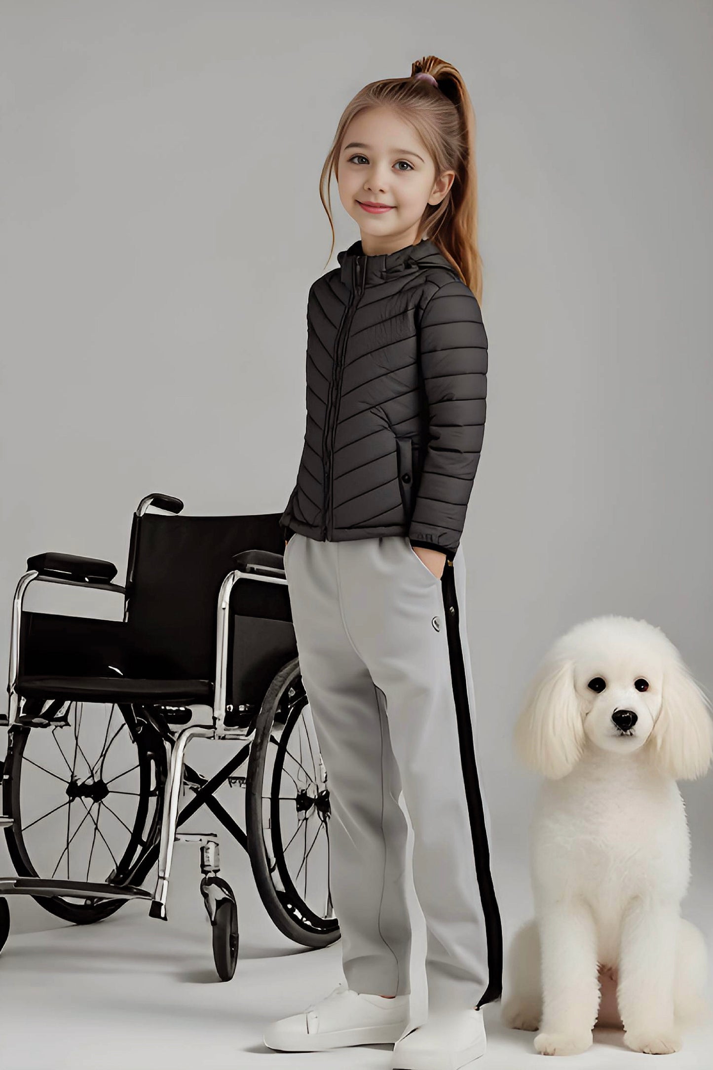 Kids Girls Jacket Detachable Hood