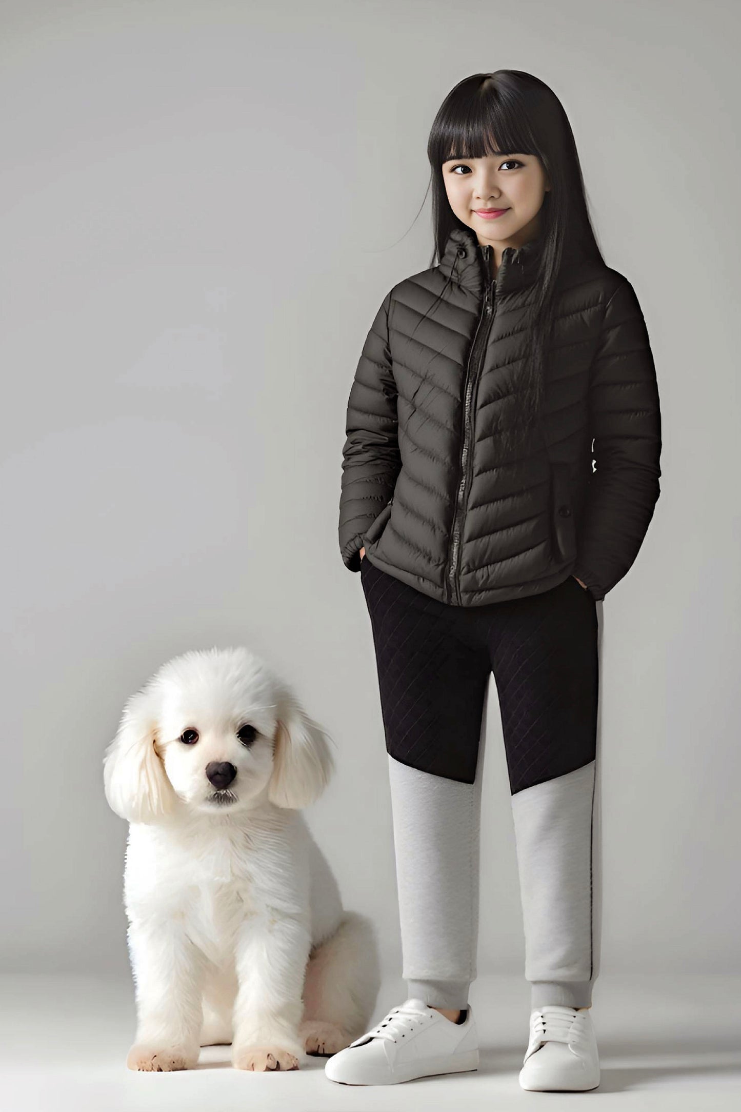 Kids Girls Jacket Detachable Hood