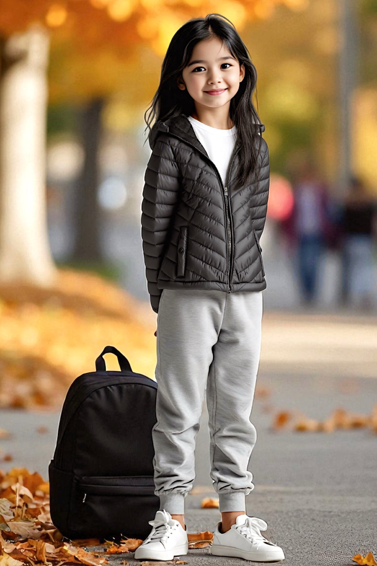 Kids Girls Jacket Detachable Hood