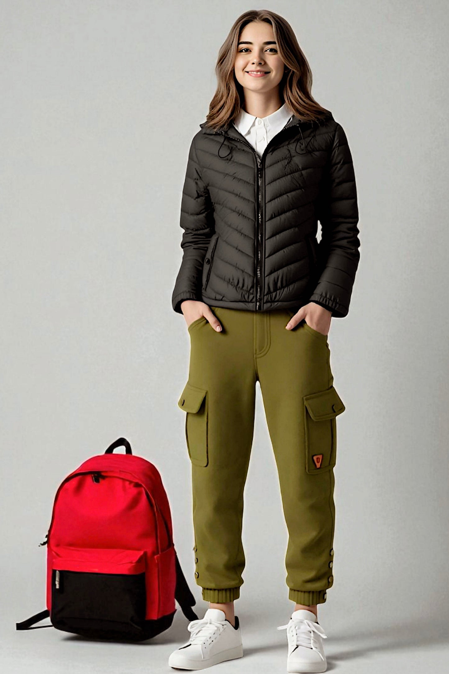 Kids Girls Jacket Detachable Hood