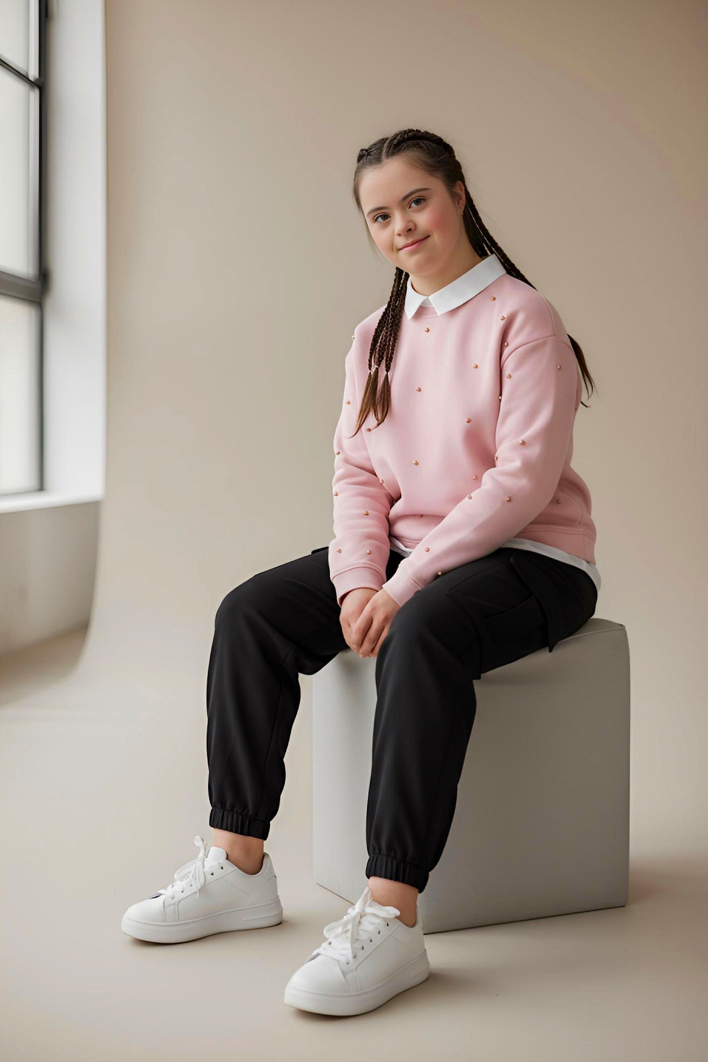 Adaptive Kids Dolman Sleeve Sweatshirt with Back Zipper For Easy Dressing