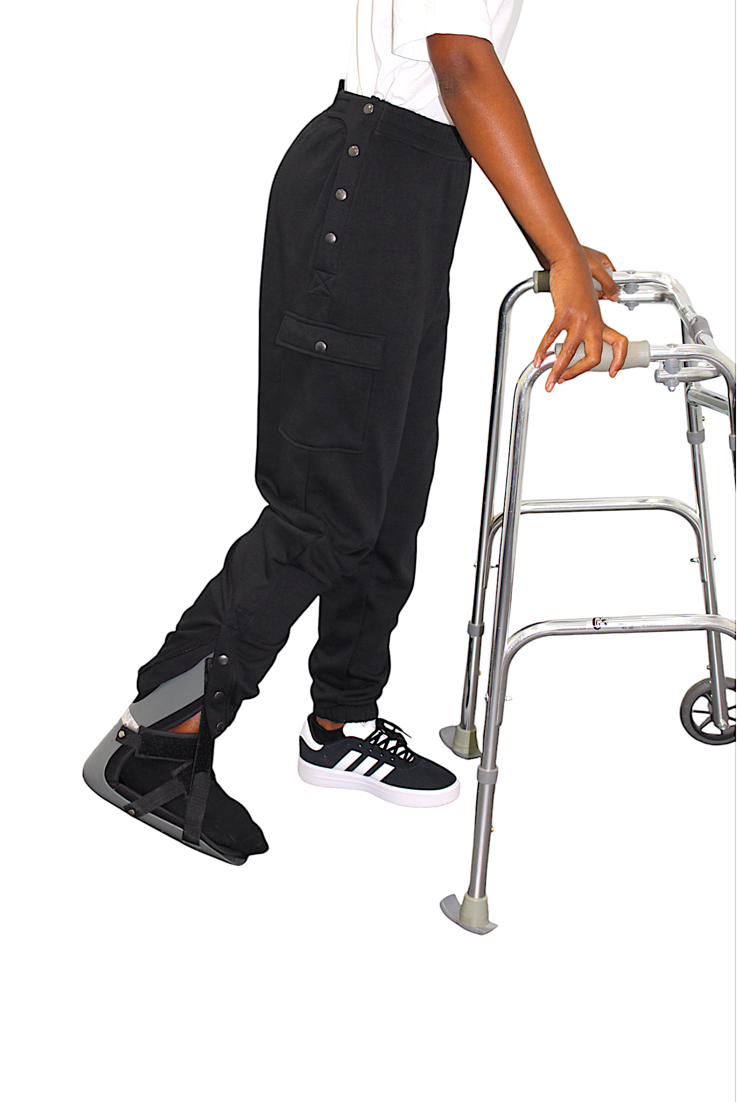 Adaptive Kids Cargo Joggers Pants: Elastic Waist, And Easy-Undressing Side Zipper
