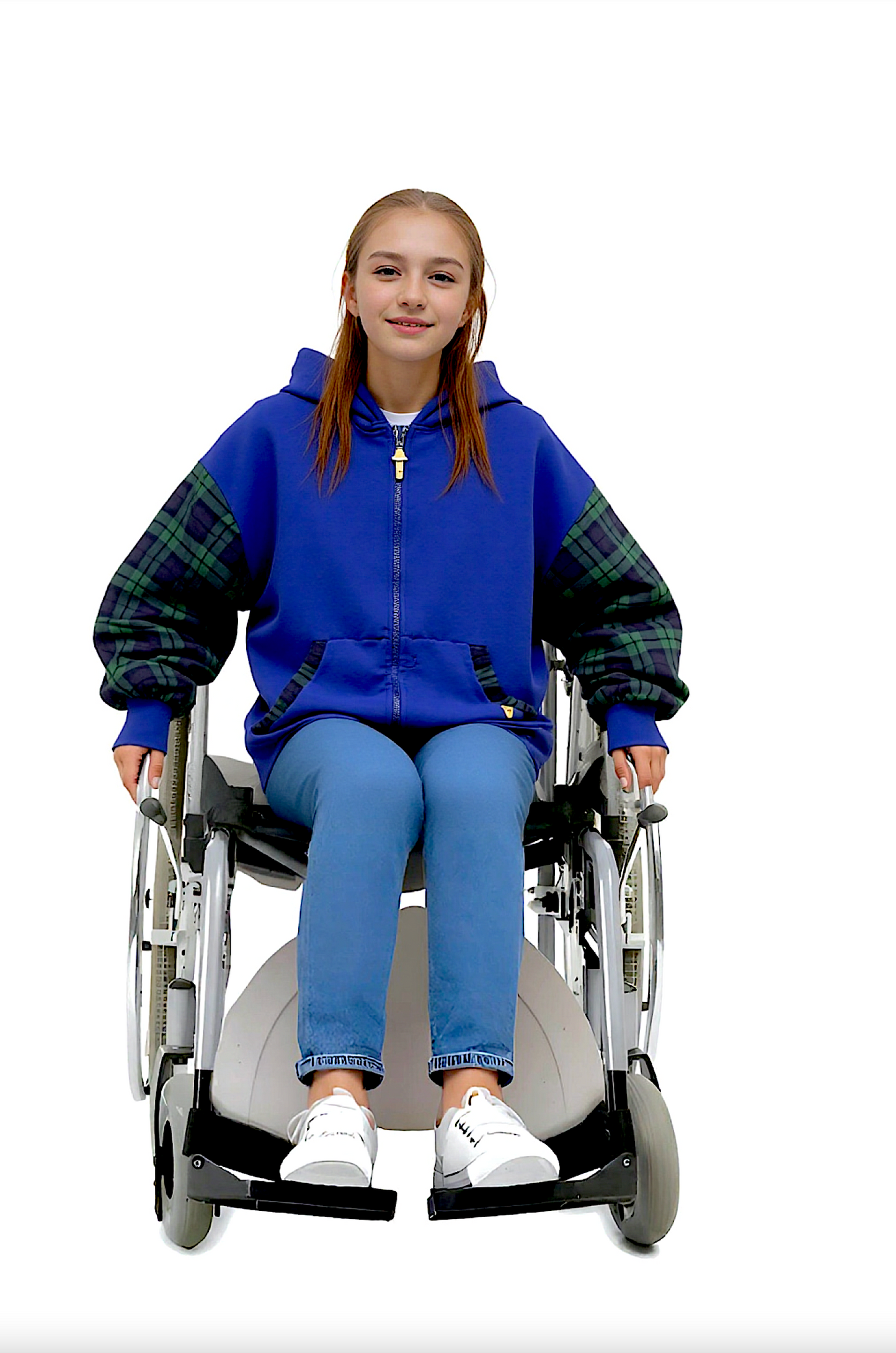 Adaptive Kids Hoodie with Cargo Pocket & Magnetic Zipper for Easy Undressing