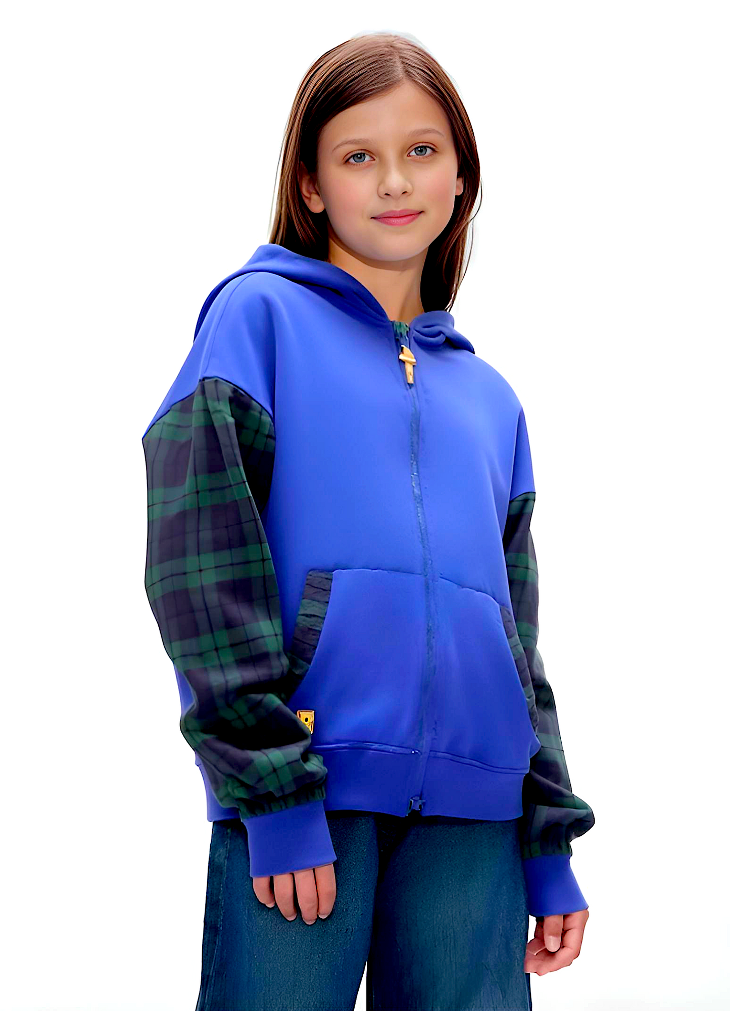 Adaptive Kids Hoodie with Cargo Pocket & Magnetic Zipper for Easy Undressing