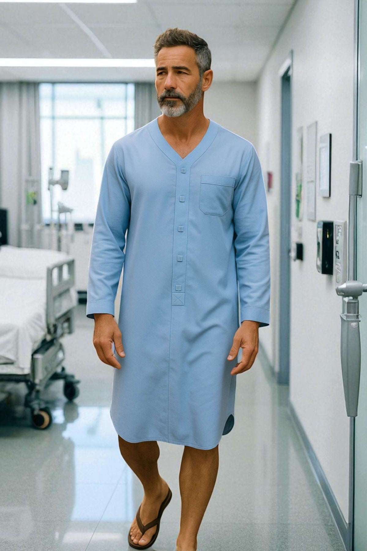 Men's Adaptive Pyjama Robe: Sophistication and Comfort for Medical Needs