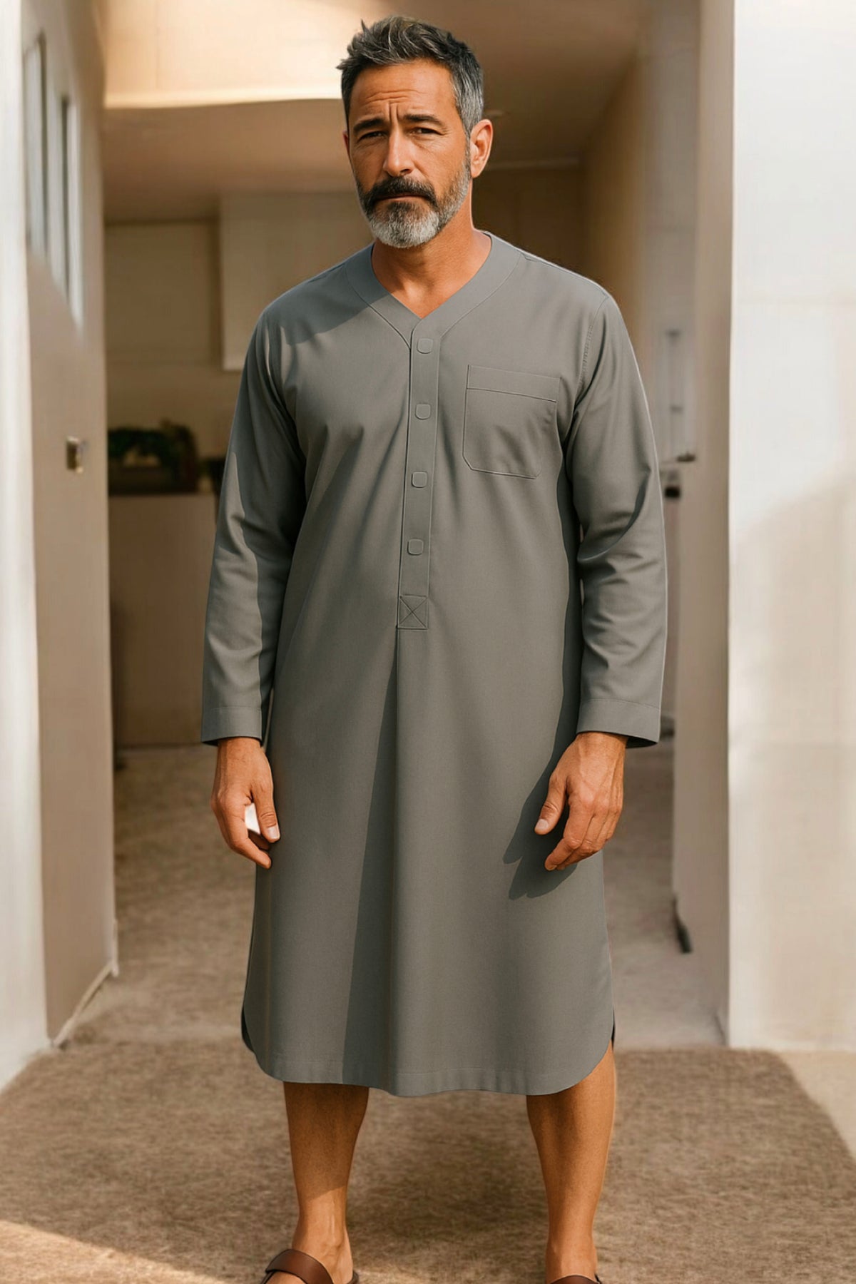 Men's Adaptive Pyjama Robe: Sophistication and Comfort for Medical Needs