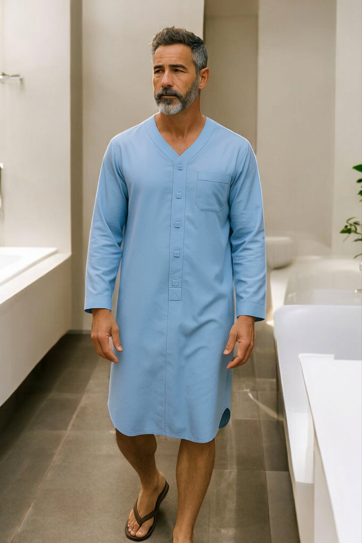 Men's Adaptive Pyjama Robe: Sophistication and Comfort for Medical Needs