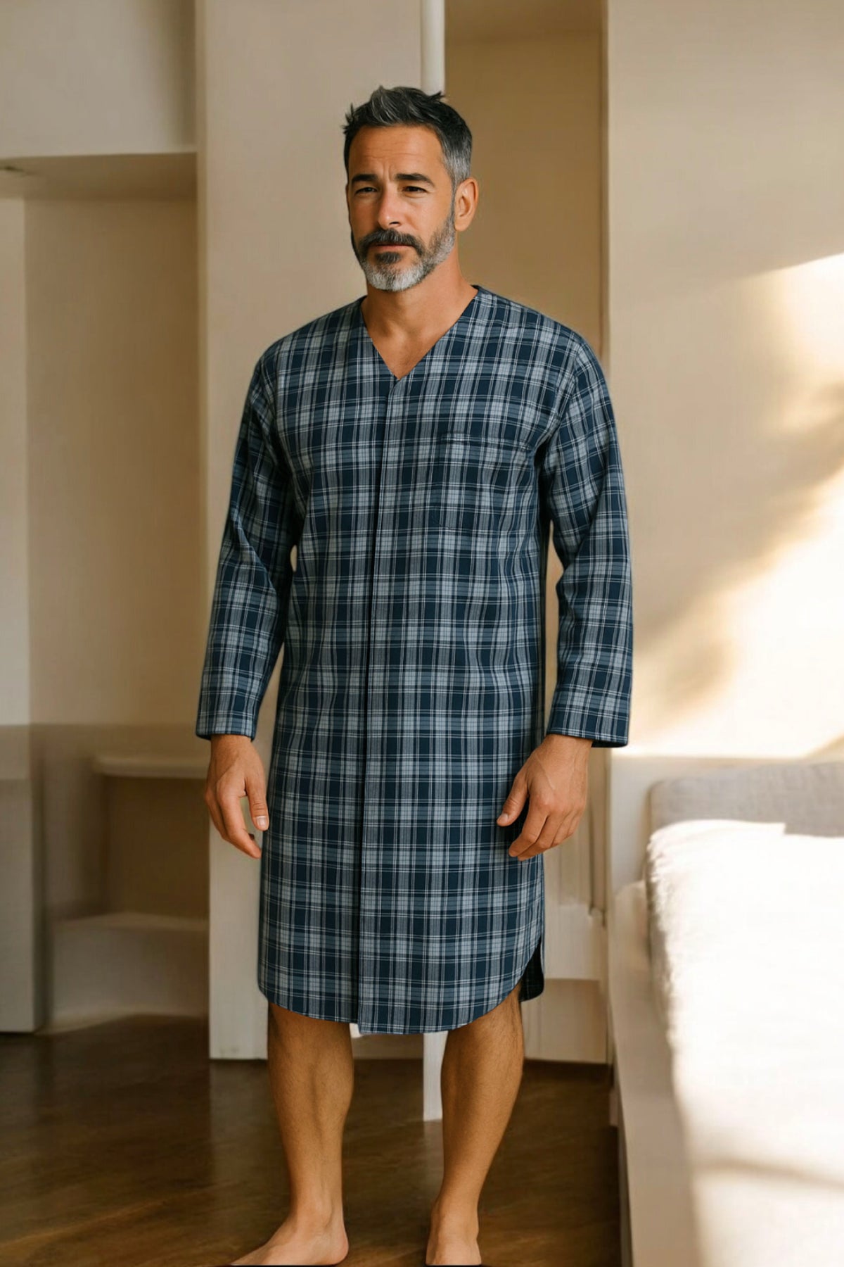 Men's Adaptive Pyjama Robe: Sophistication and Comfort for Medical Needs