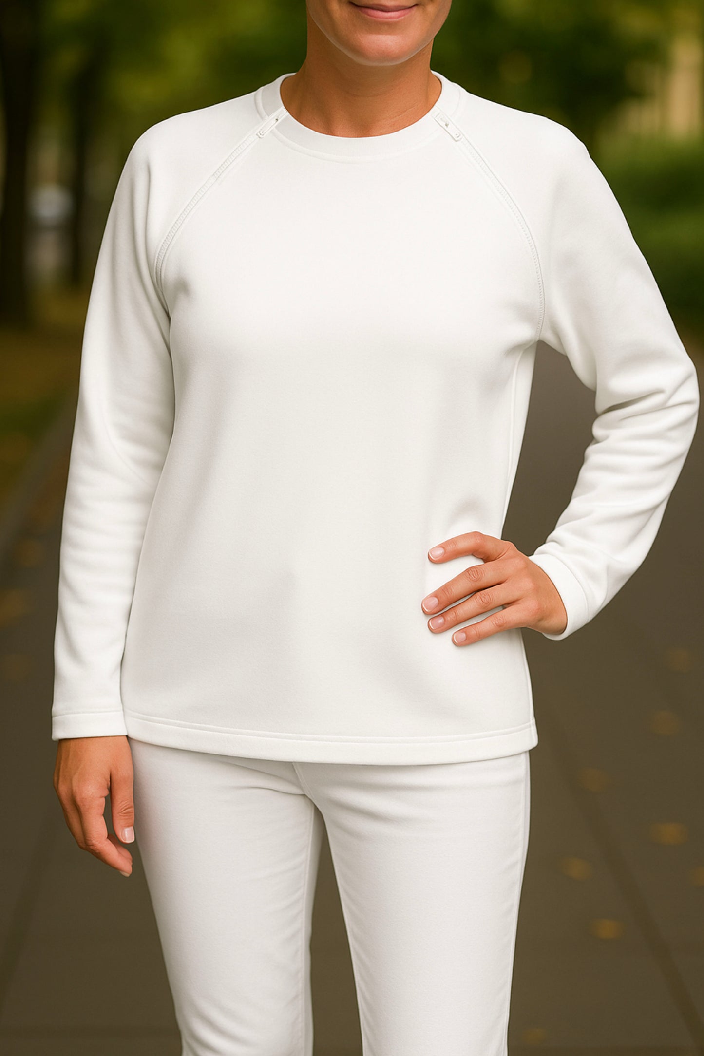 Women's Adaptive Medical Clothing: Comfort and Accessibility Top with Dual Zippers and Invisible Sleeves