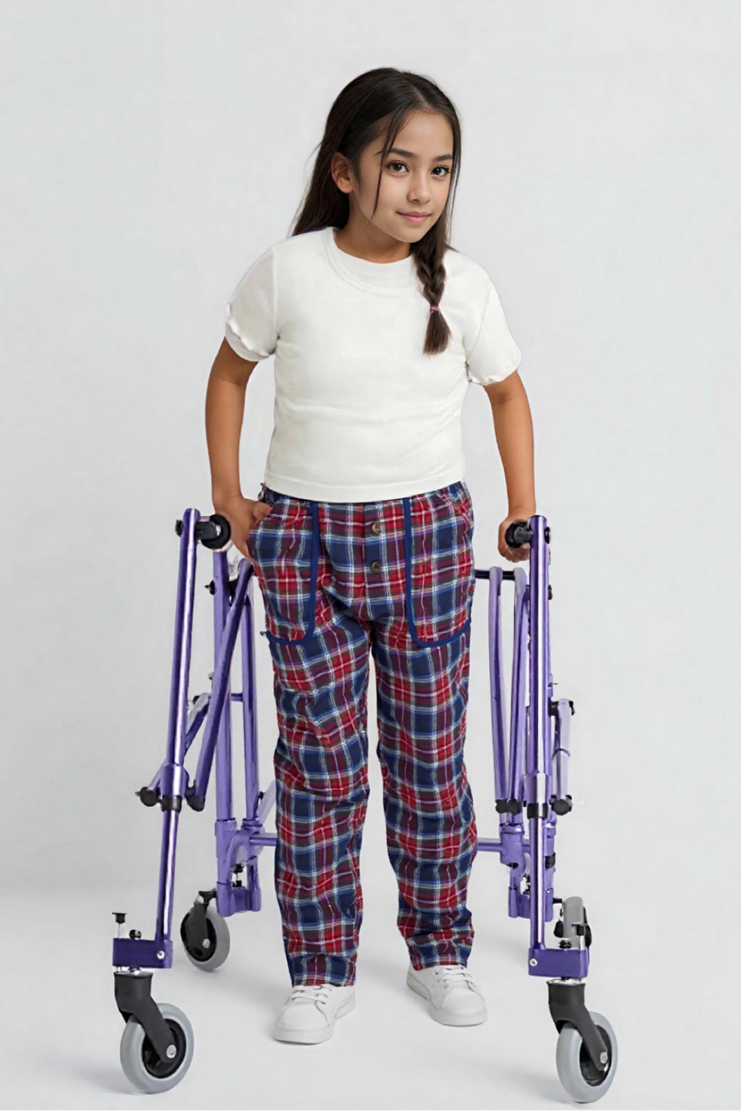 Adaptive Kids Stretch Pants: Elastic Waistband, Full Side Zipper for Easy Undressing