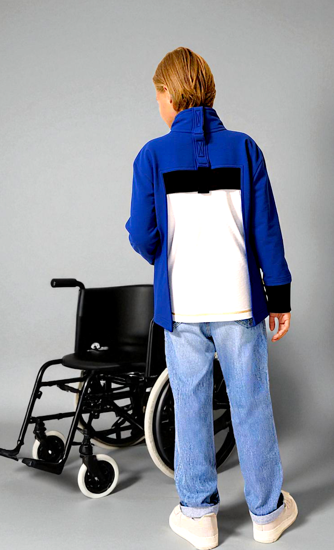 Adaptive Kids Jacket: Front Zipper, Back Flip-Flap Velcro, Easy-Undressing Sleeves