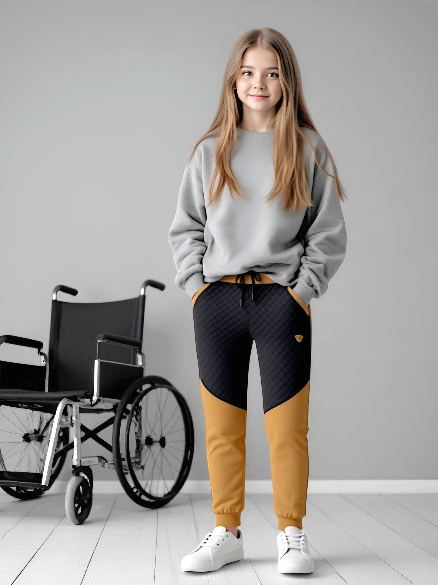 Adaptive Kids Pants with Elastic Waist & Full Side Zipper for Easy Undressing