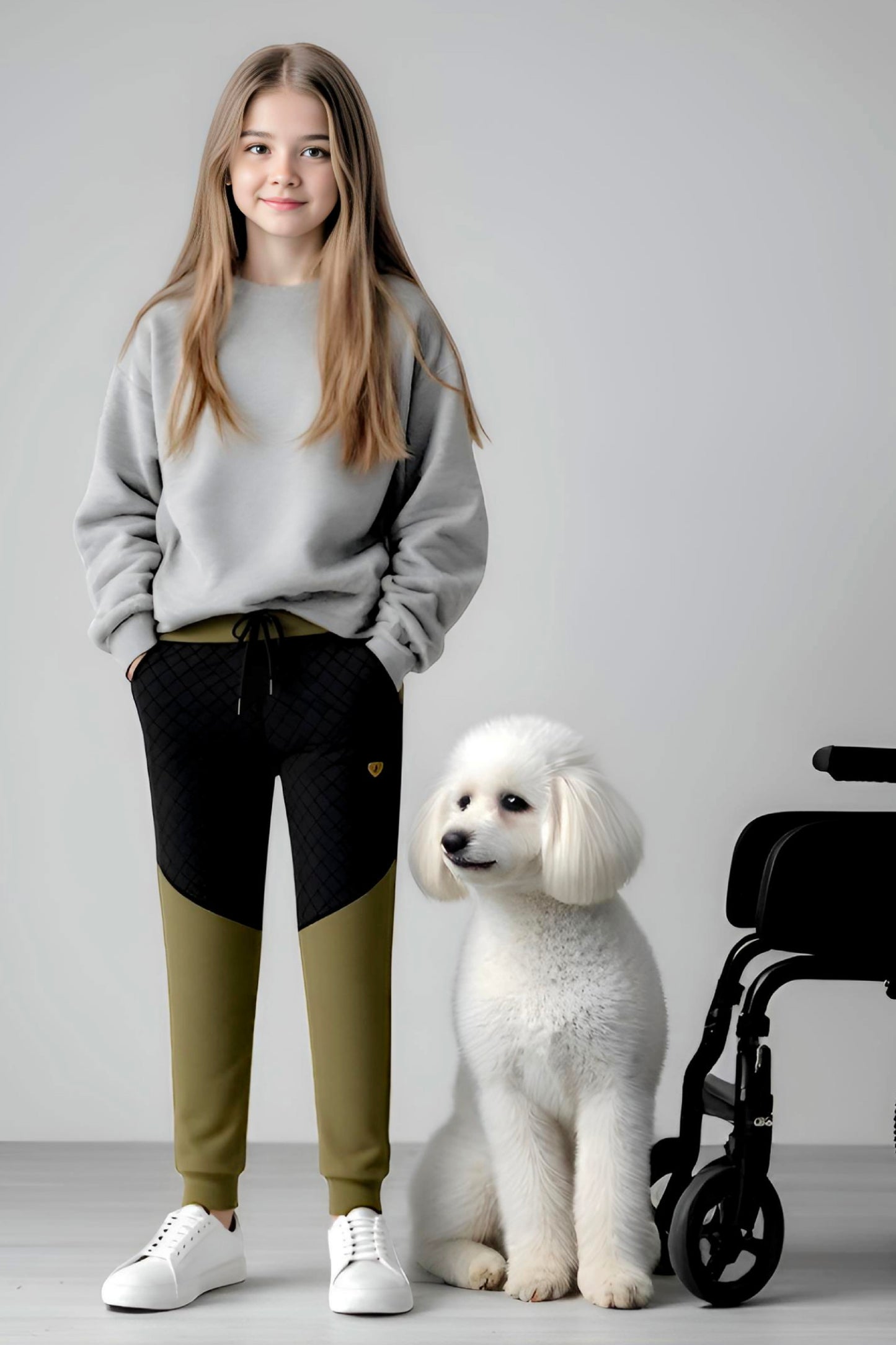 Adaptive Kids Pants with Elastic Waist & Full Side Zipper for Easy Undressing