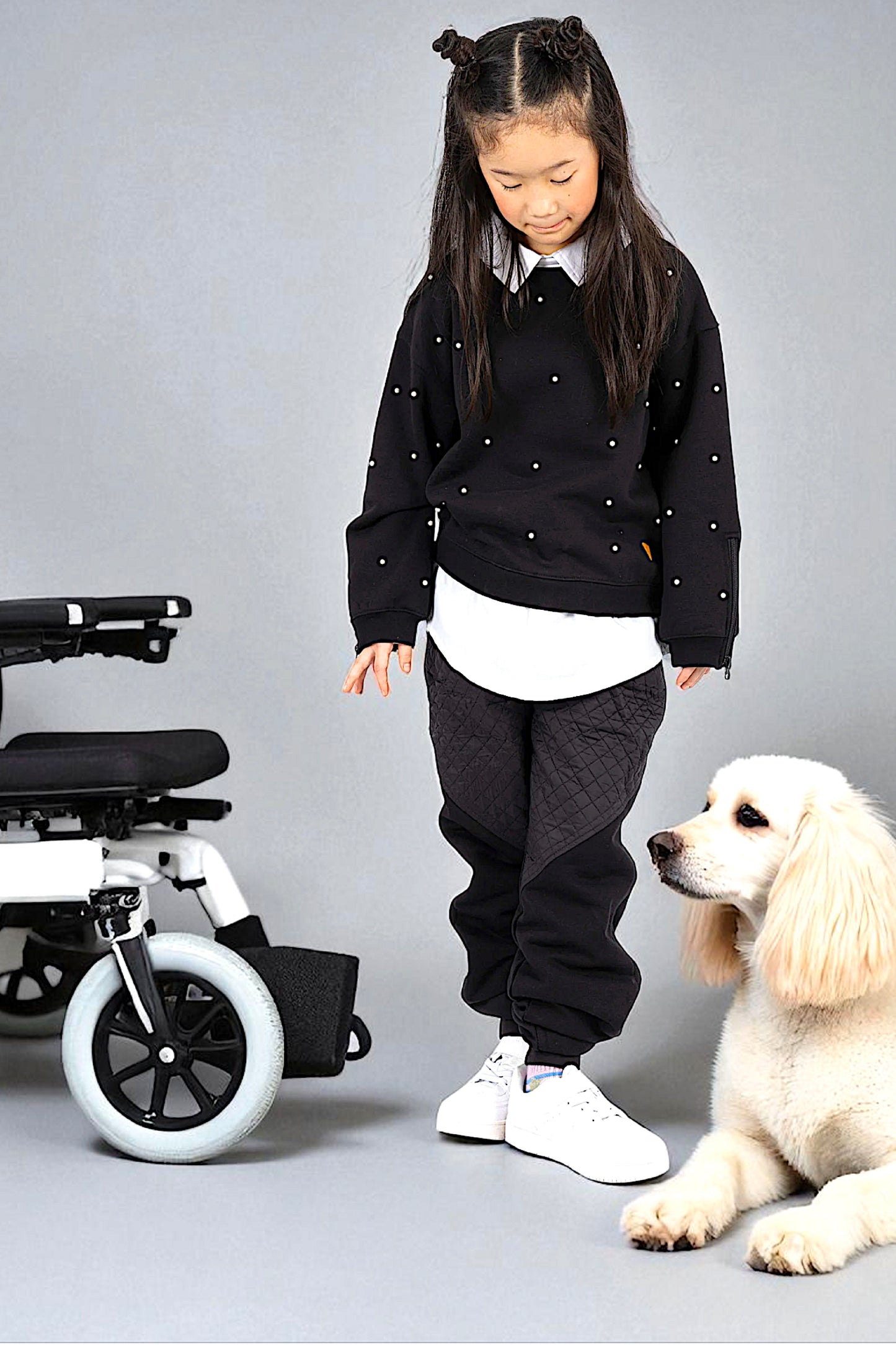 Adaptive Kids Pants with Elastic Waist & Full Side Zipper for Easy Undressing