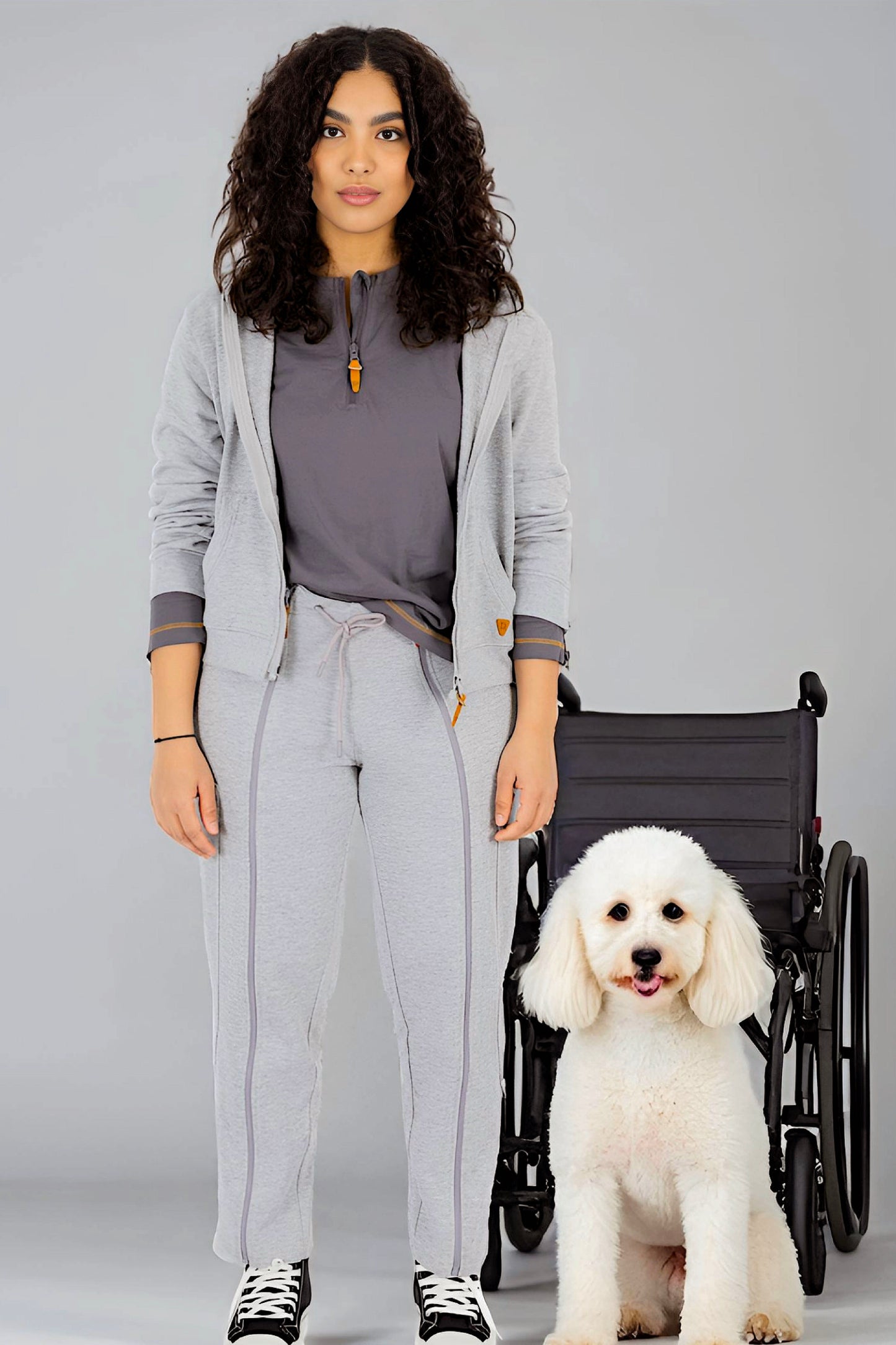 Adaptive Kids Sweatpants with Full-Leg Zippers for Easy Undressing